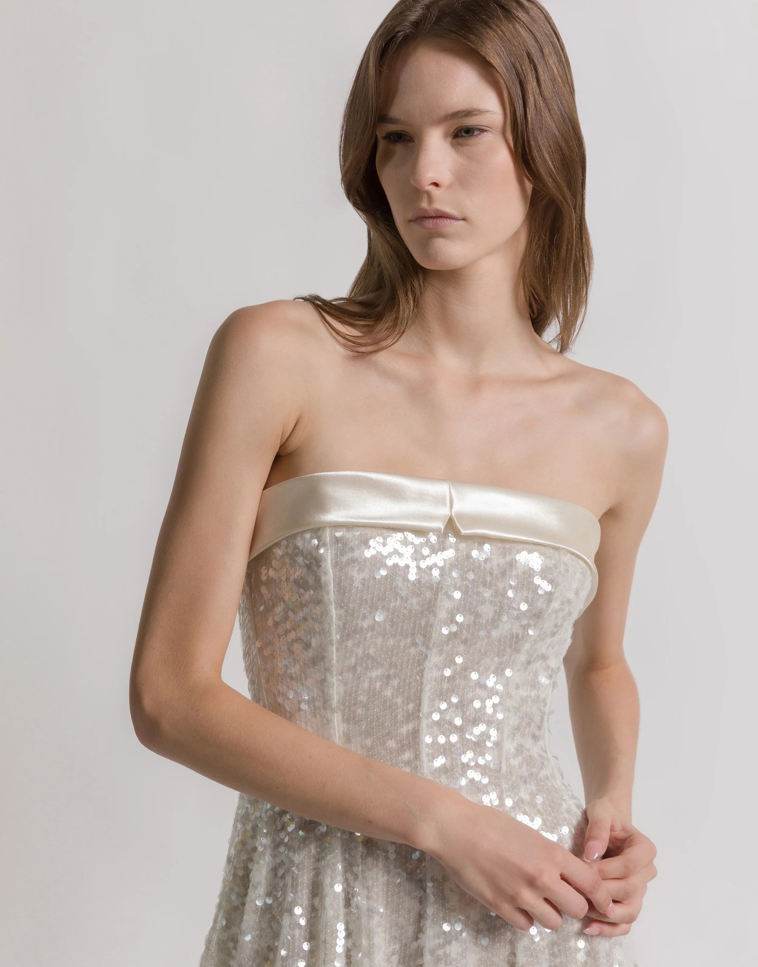 Abito bustier con paillettes - Image 3