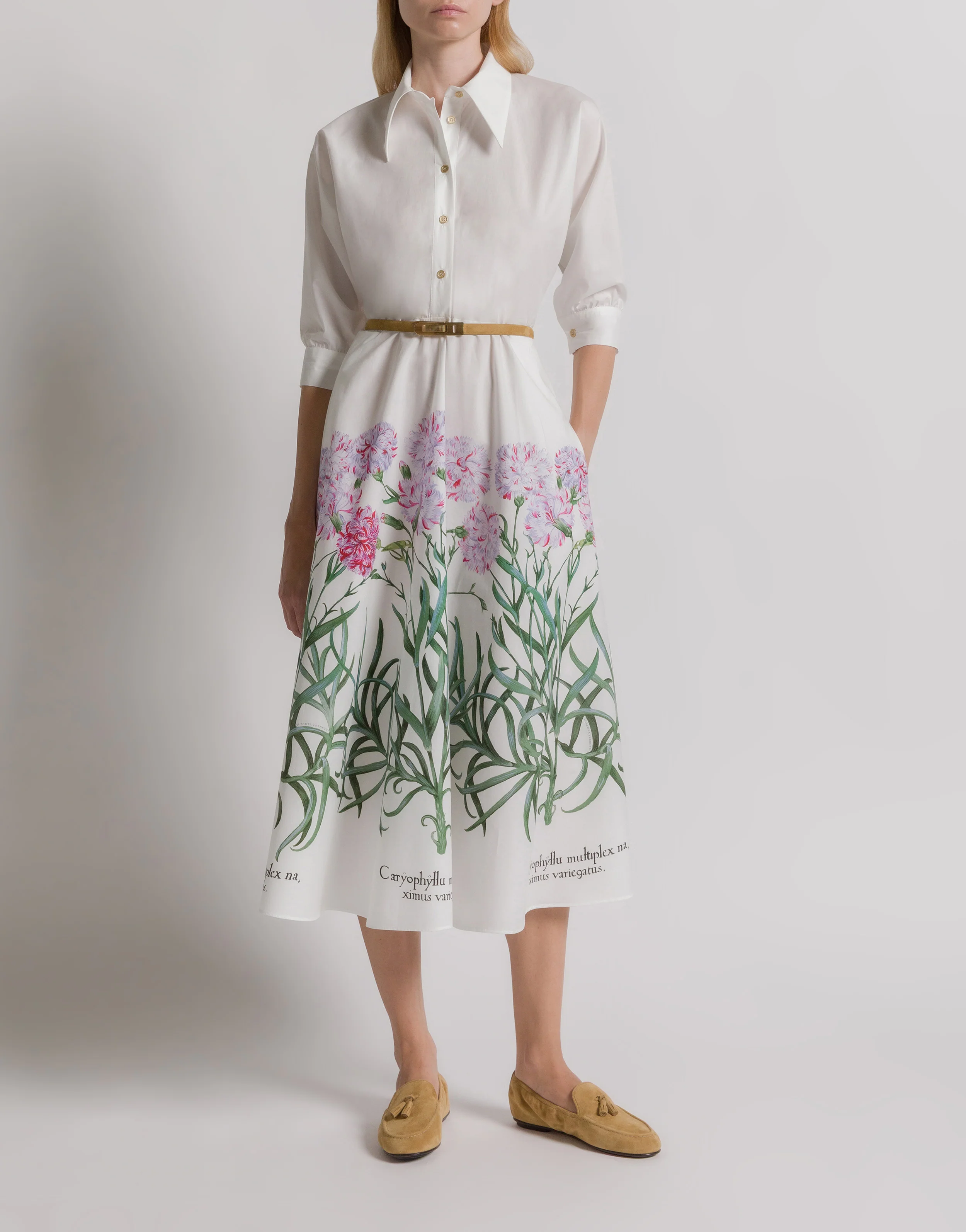 Abito camicia in cotone con stampa Herbarium - Image 2
