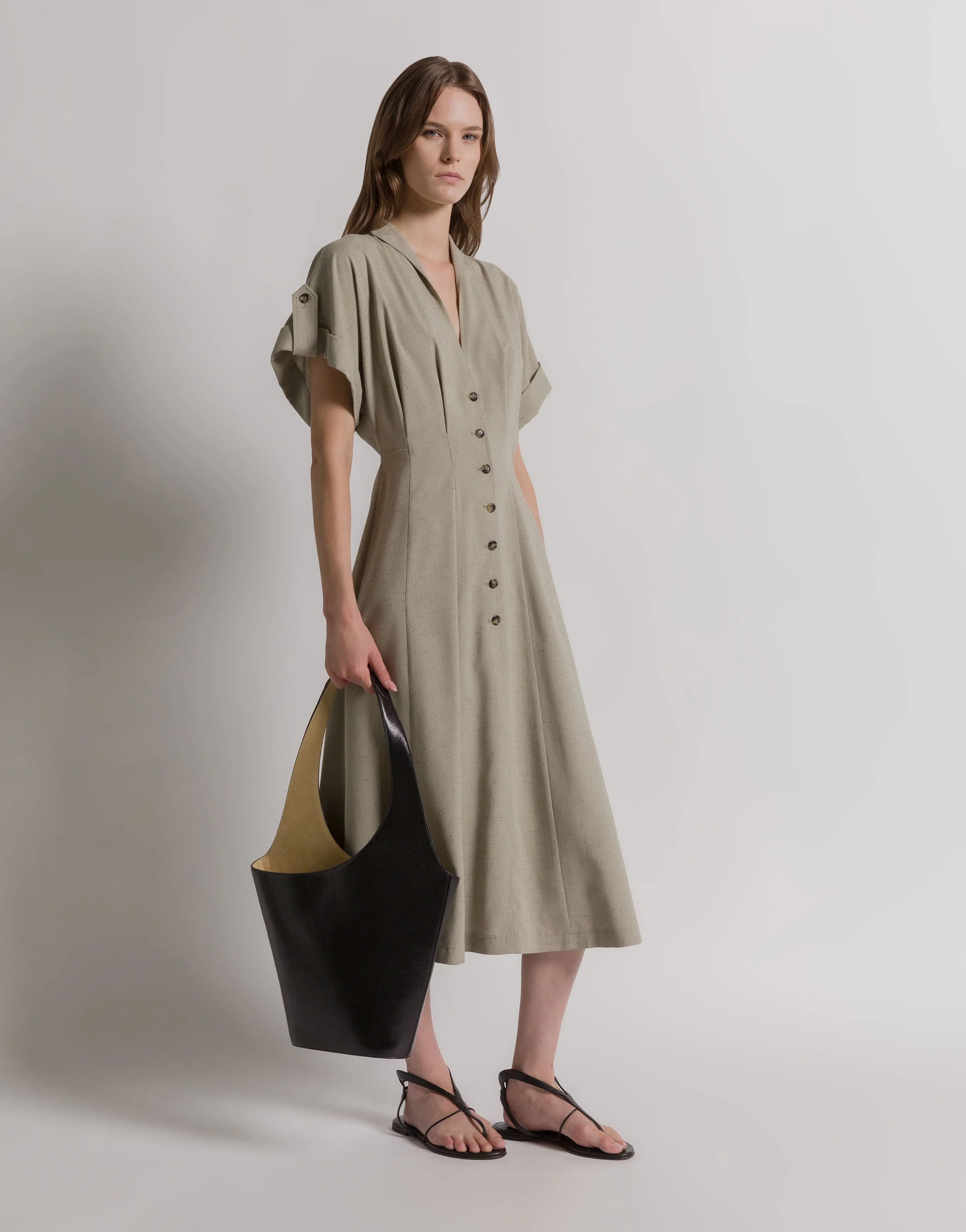 Abito camicia in tweed