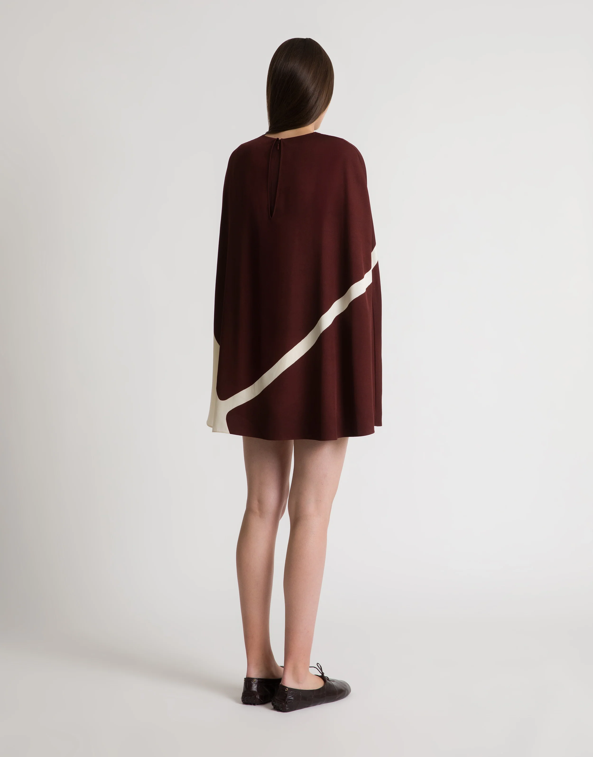 Abito corto in twill stampa foulard - Image 3