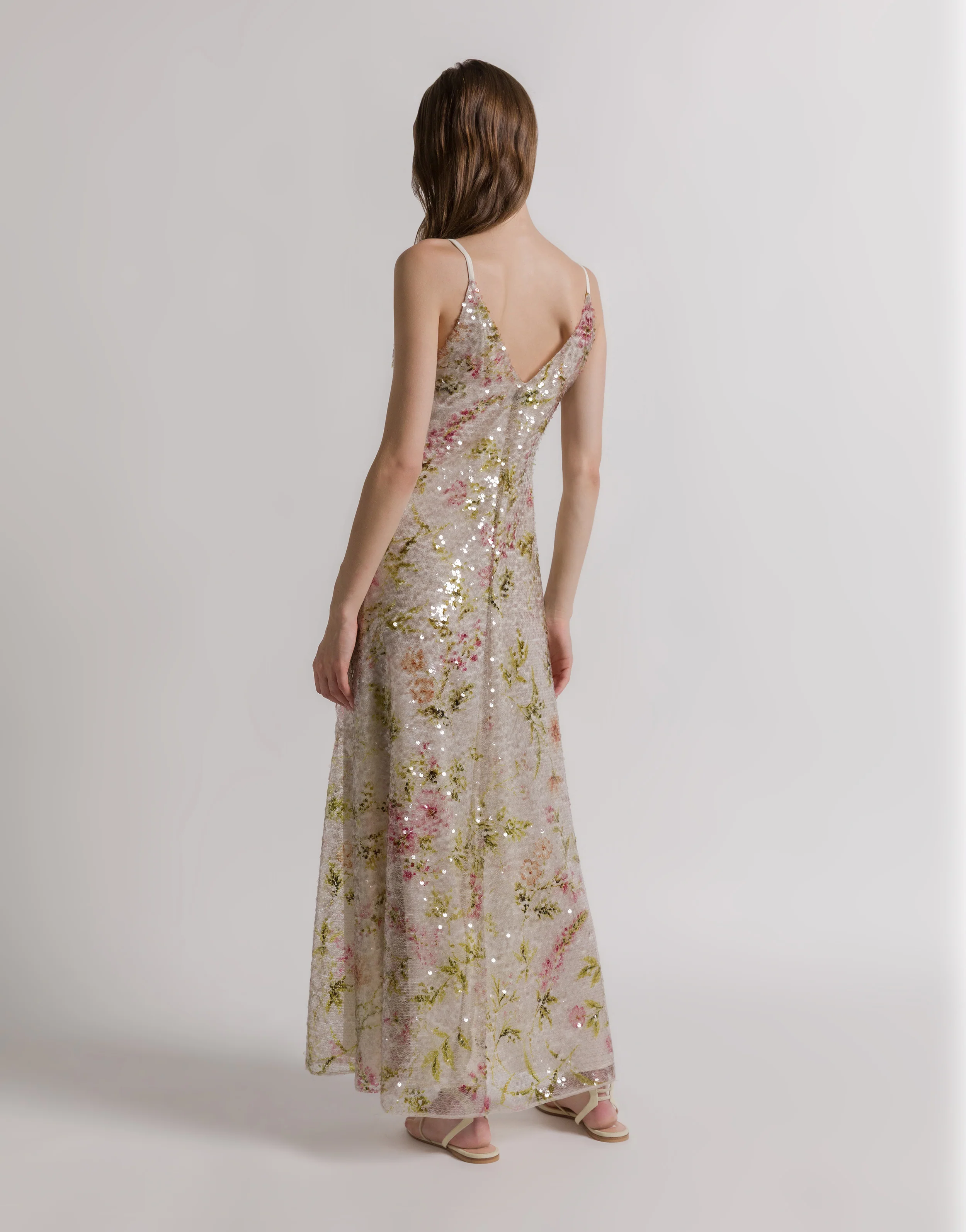 Abito da sera con paillettes floreali - Image 2