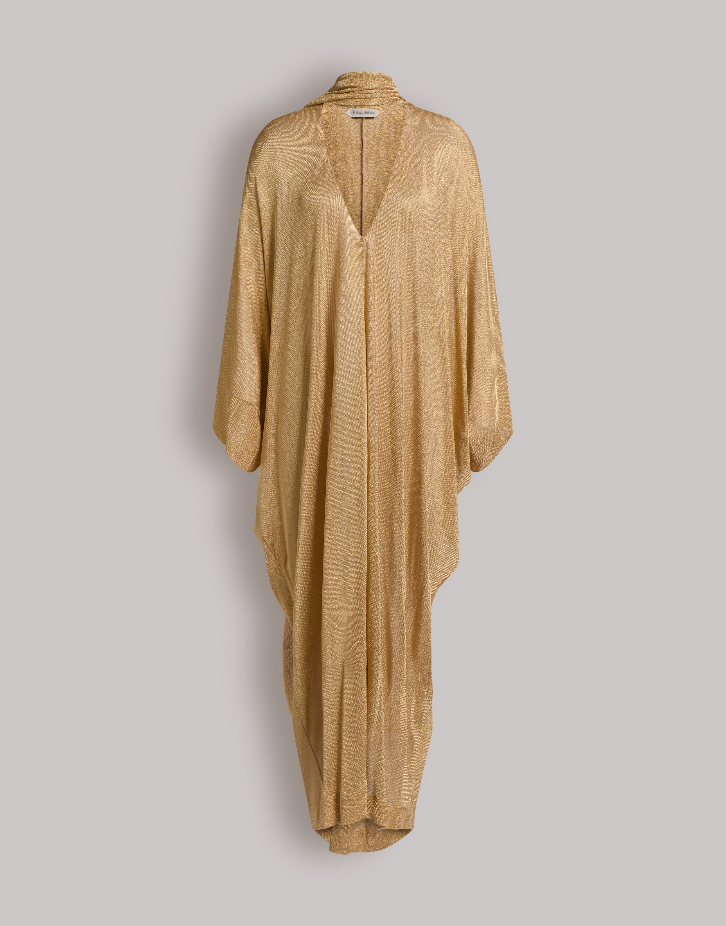 Abito kaftano in rete di lurex oro - Image 4