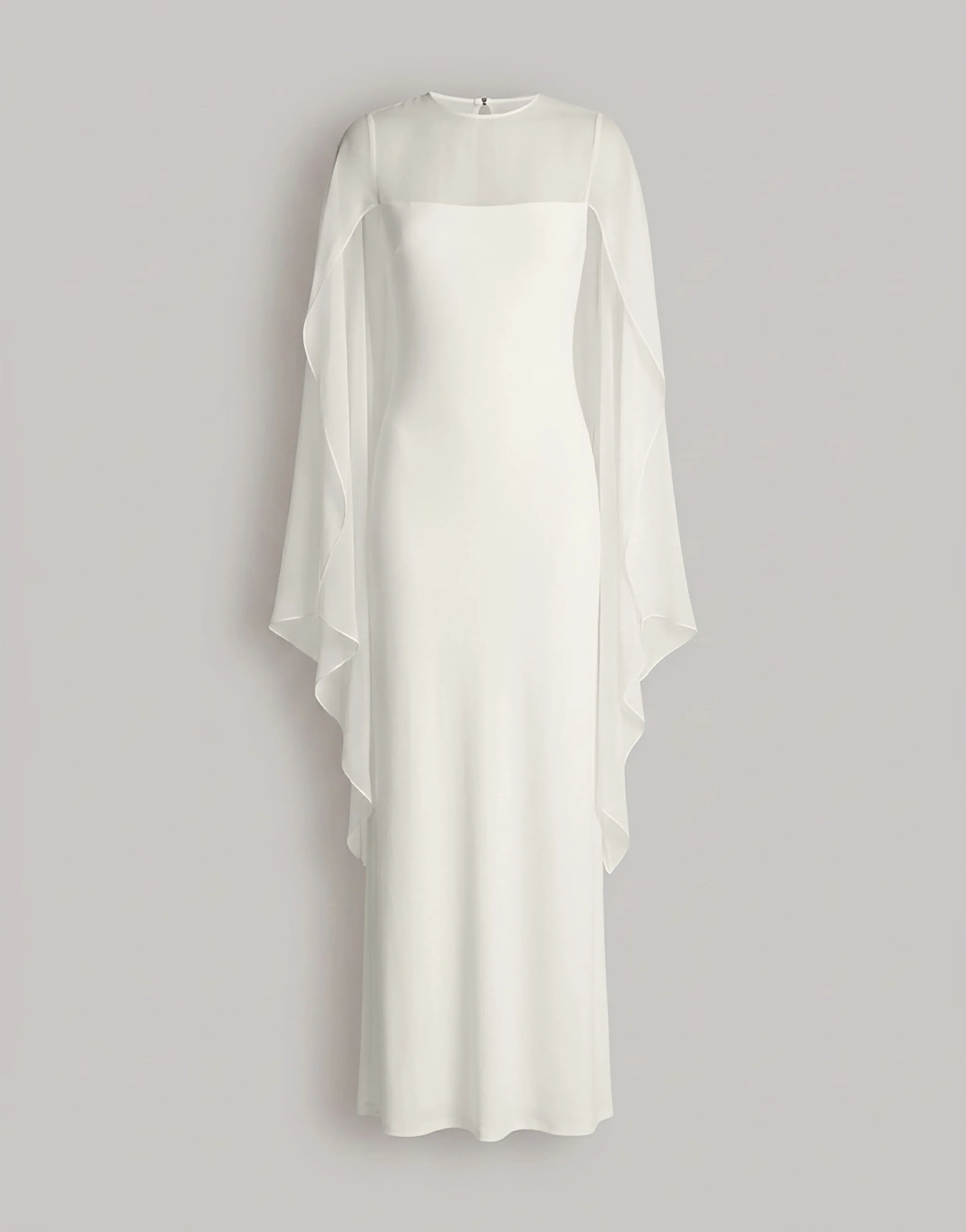 Abito lungo con maniche in chiffon