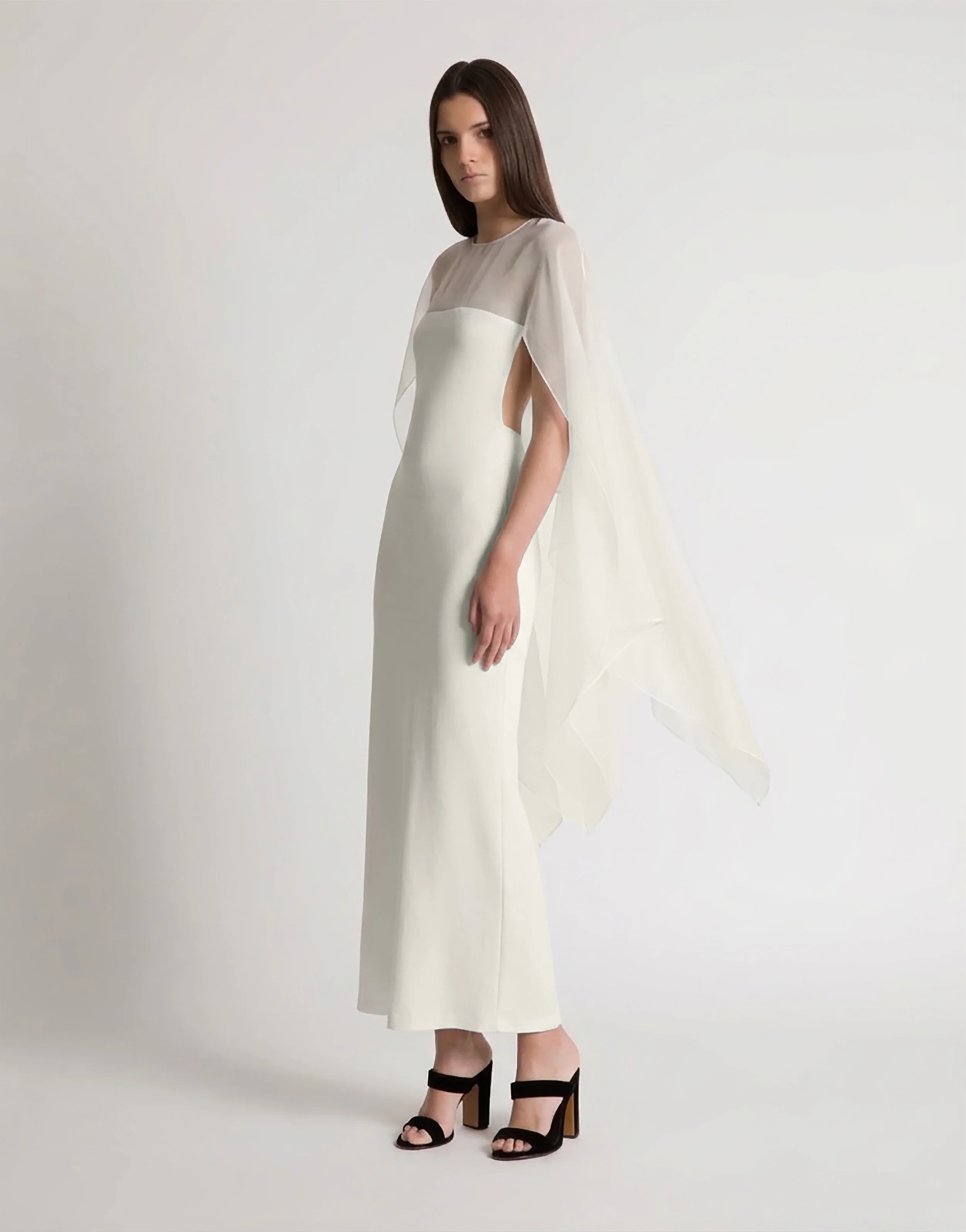 Abito lungo con maniche in chiffon - Image 2