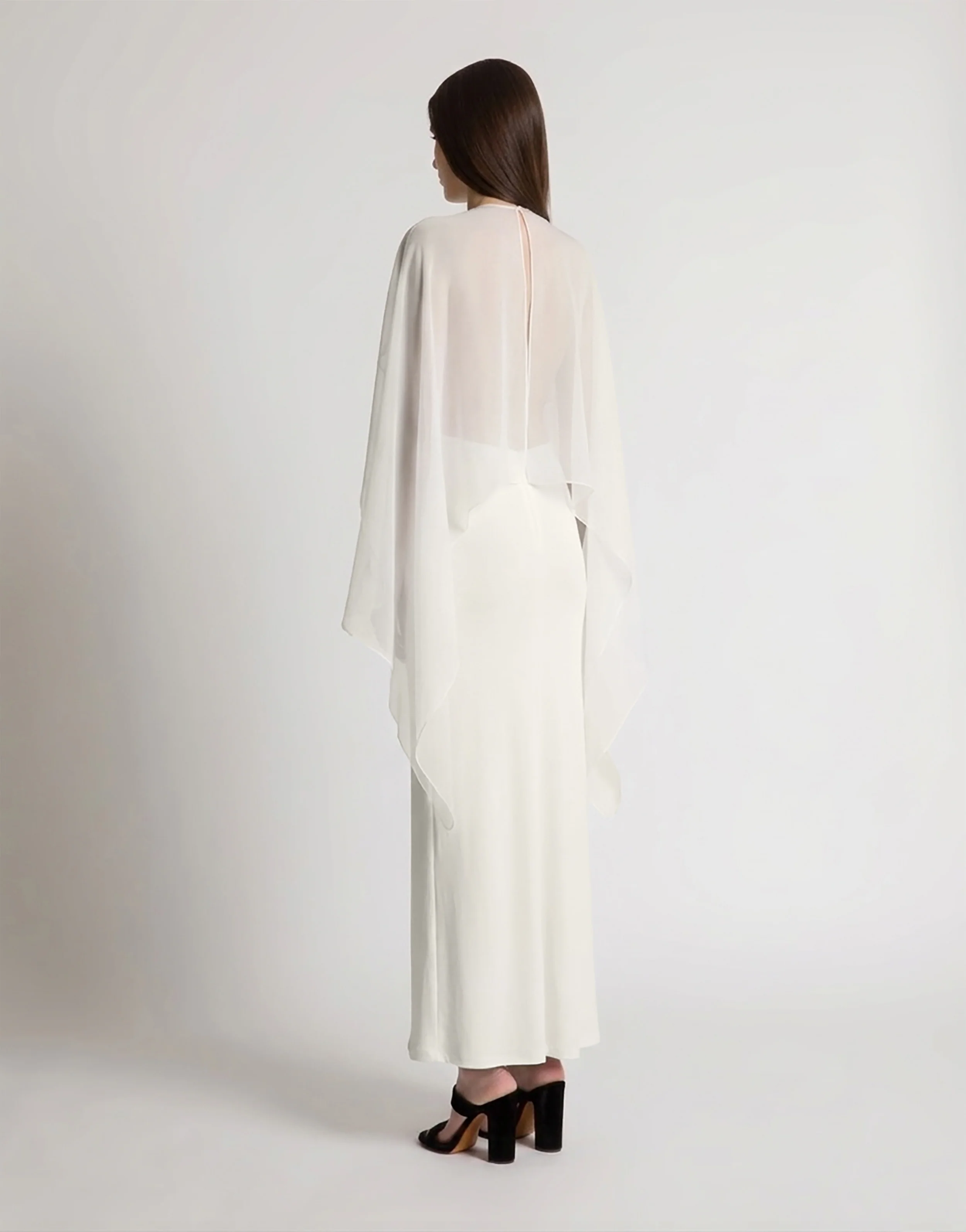 Abito lungo con maniche in chiffon - Image 3