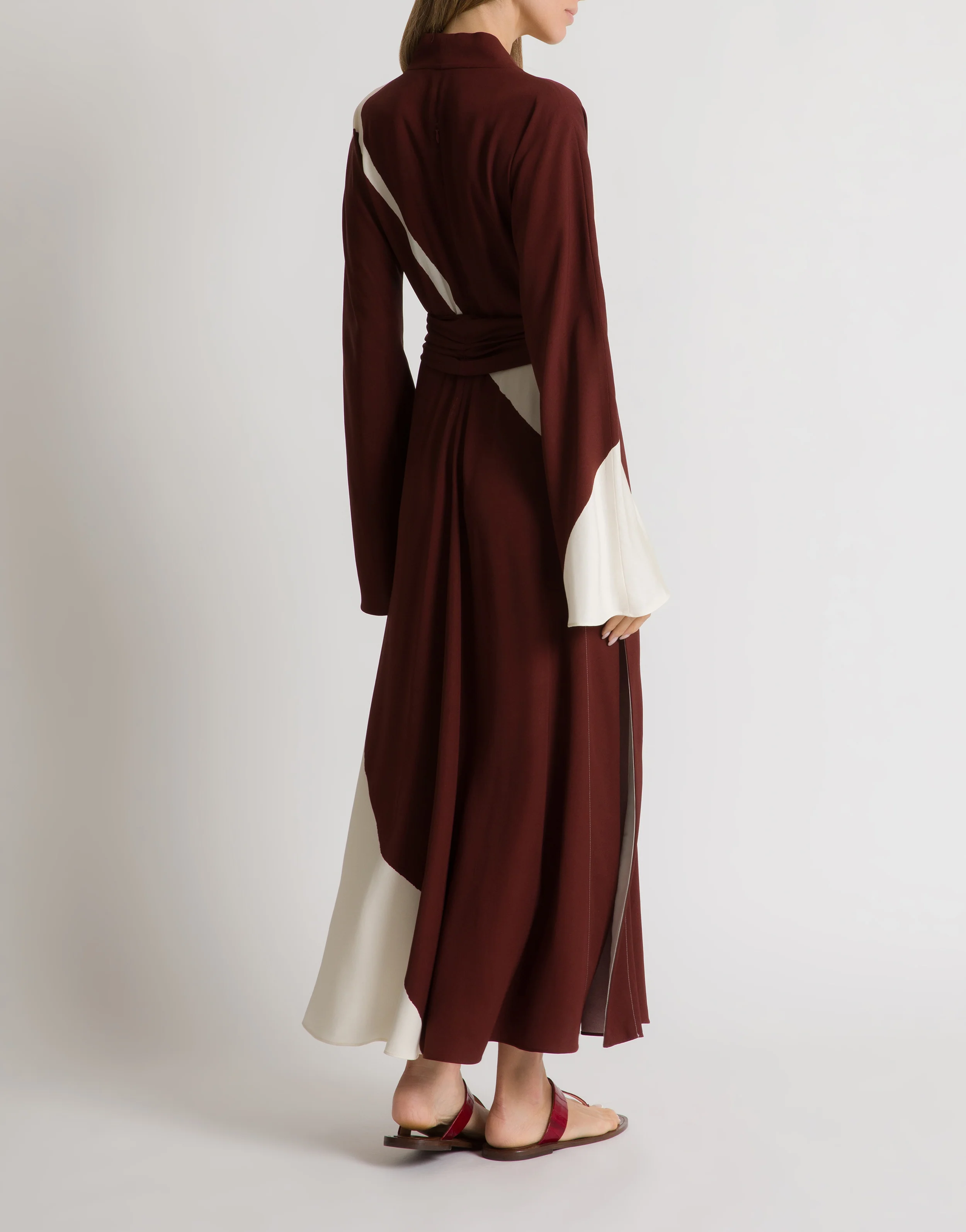 Abito lungo stampato in twill di viscosa - Image 3