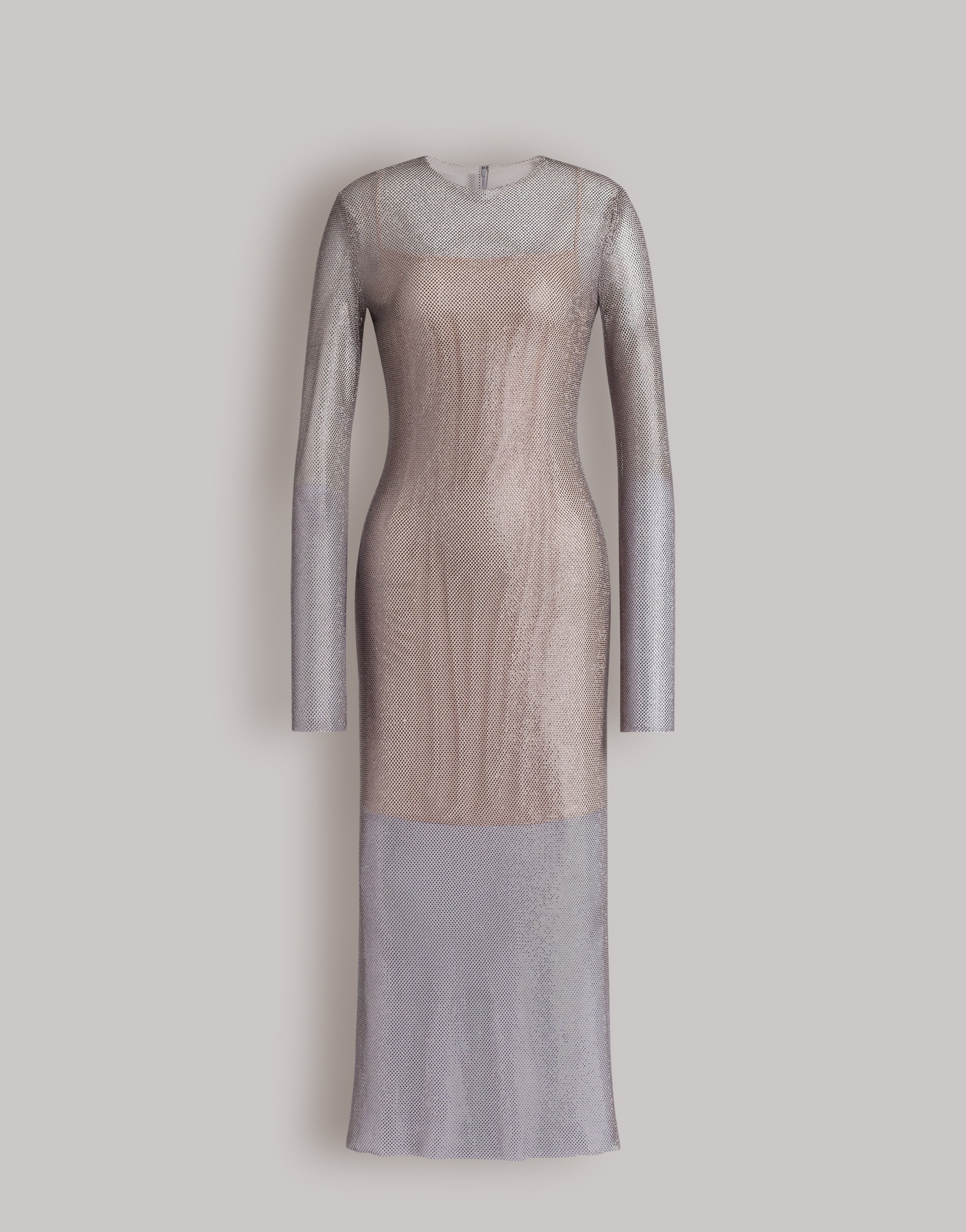 Abito midi in micro strass
