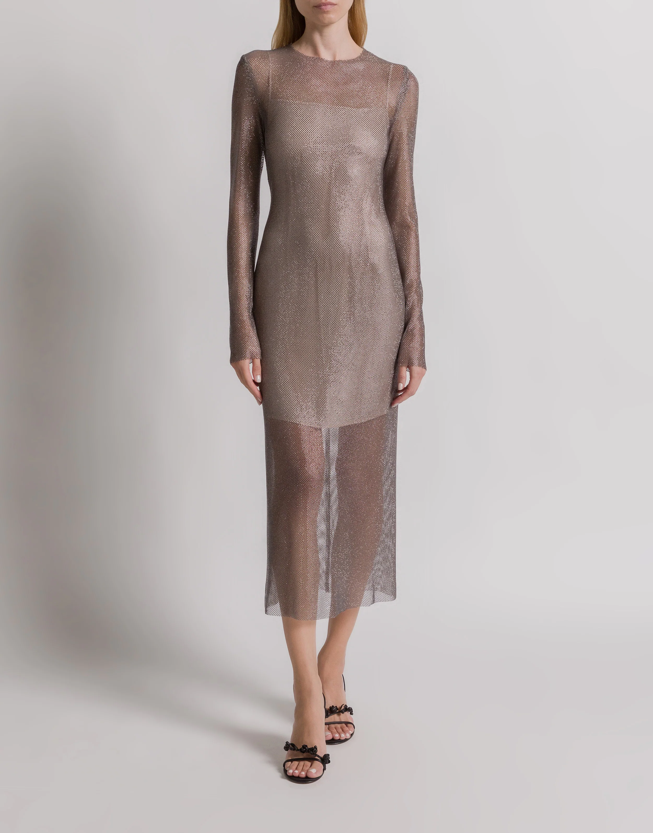 Abito midi in micro strass - Image 2