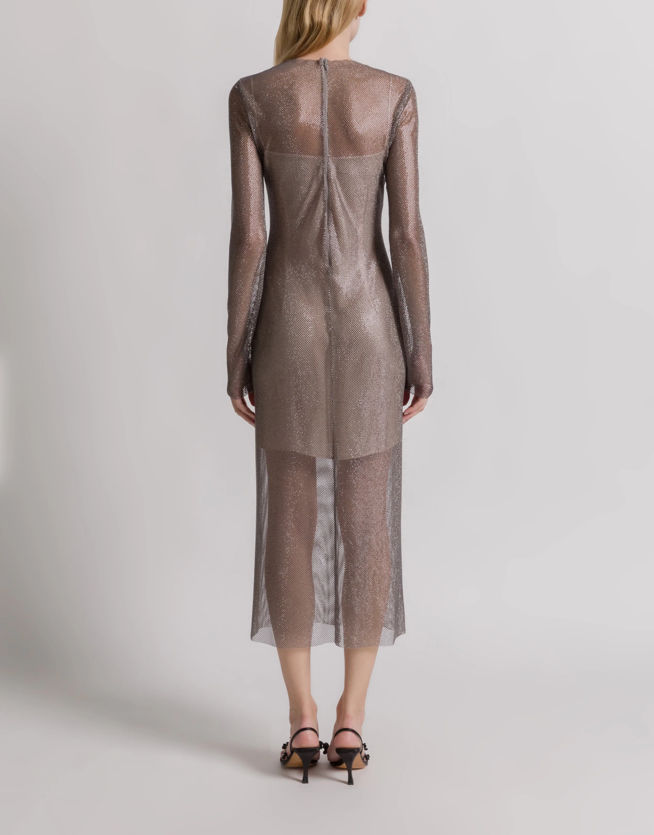 Abito midi in micro strass - Image 3