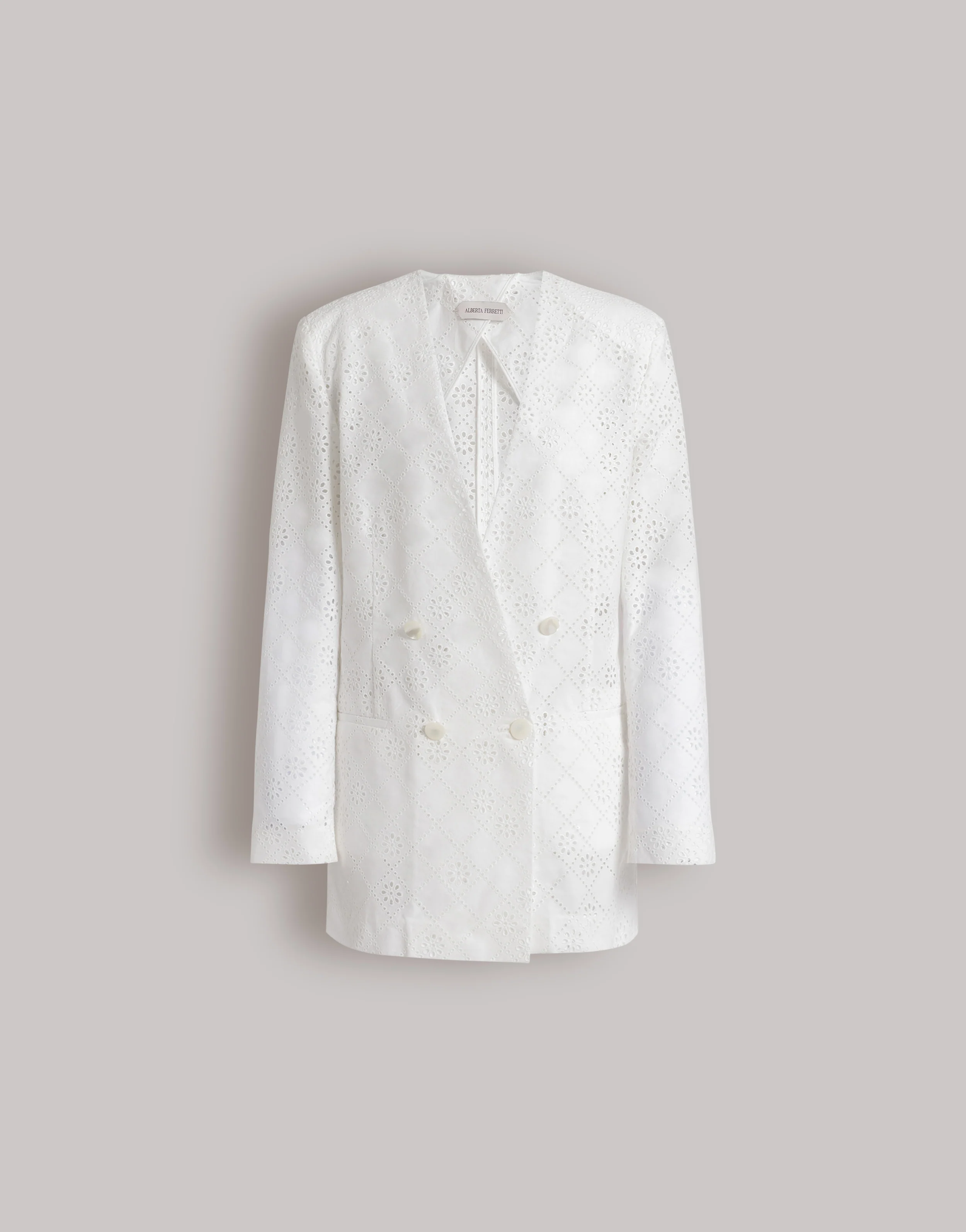 Blazer doppiopetto in pizzo Sangallo