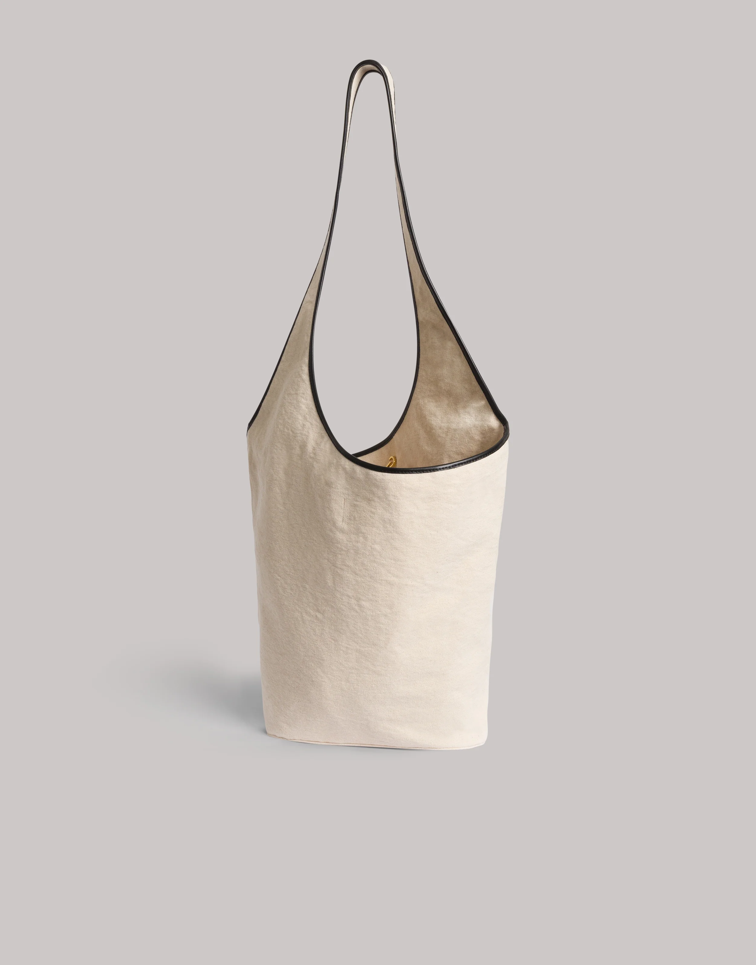 Bucket bag in cotone con dettagli a contrasto - Image 3