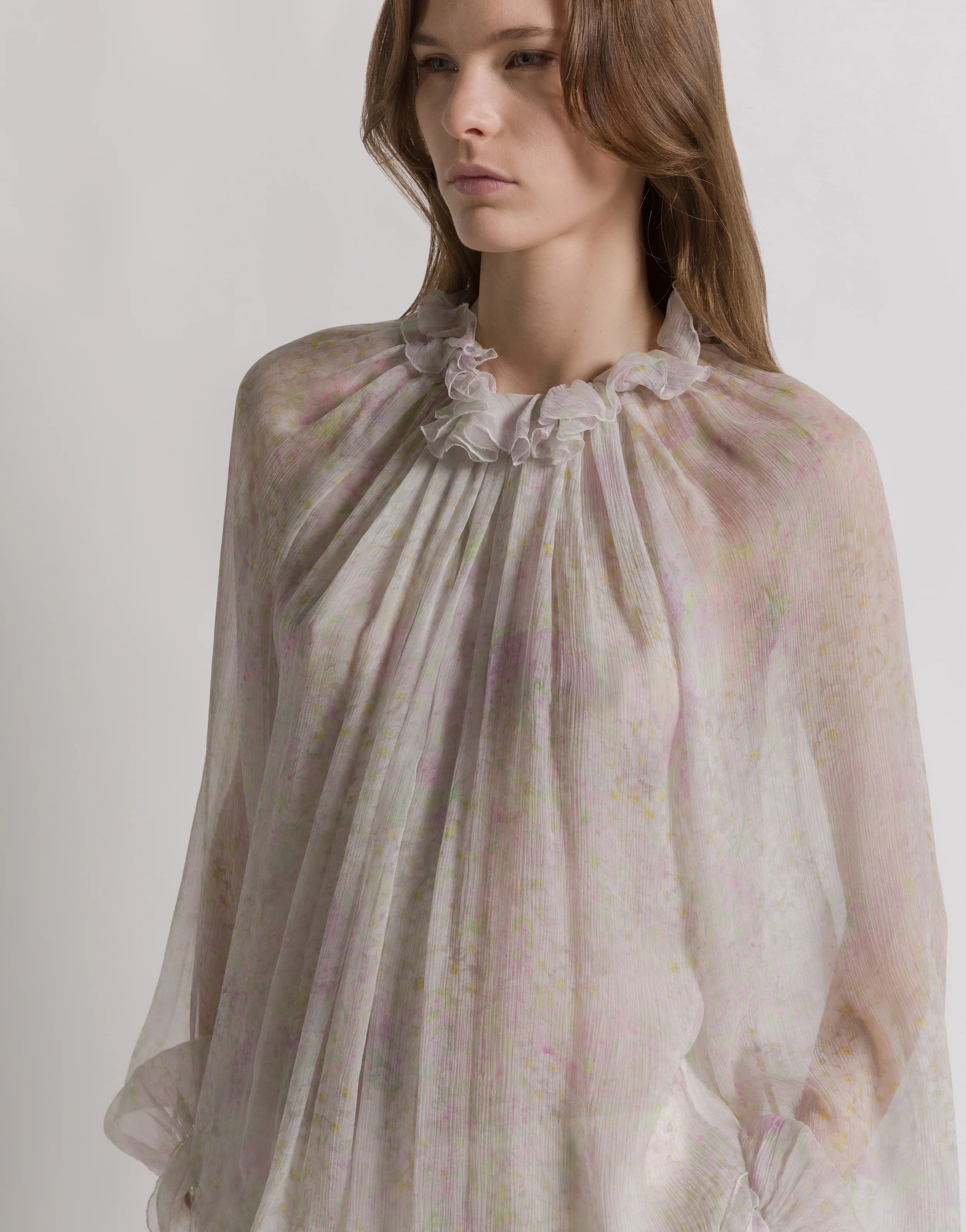 Camicetta in chiffon con stampa floreale