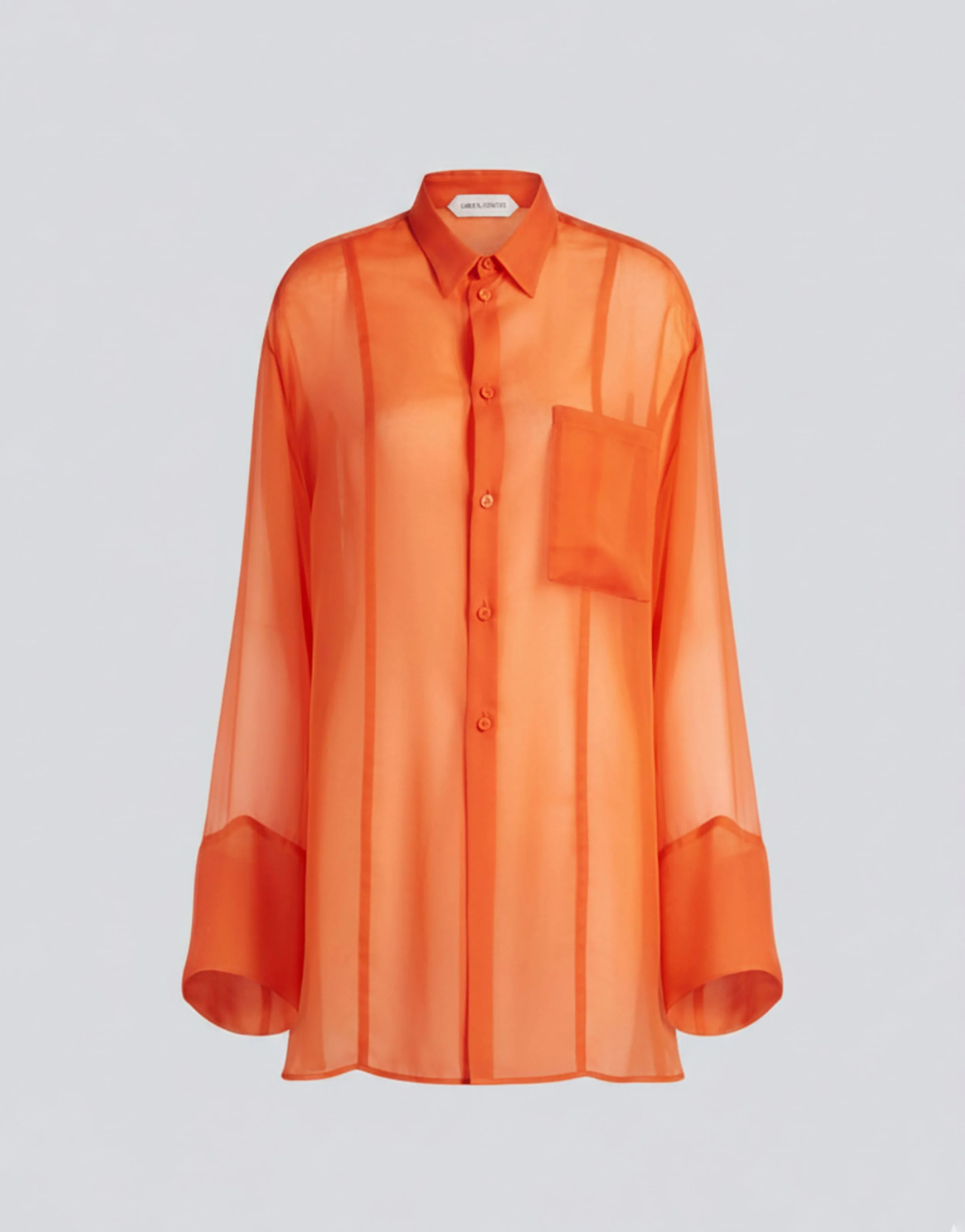 Camicia in chiffon trasparente
