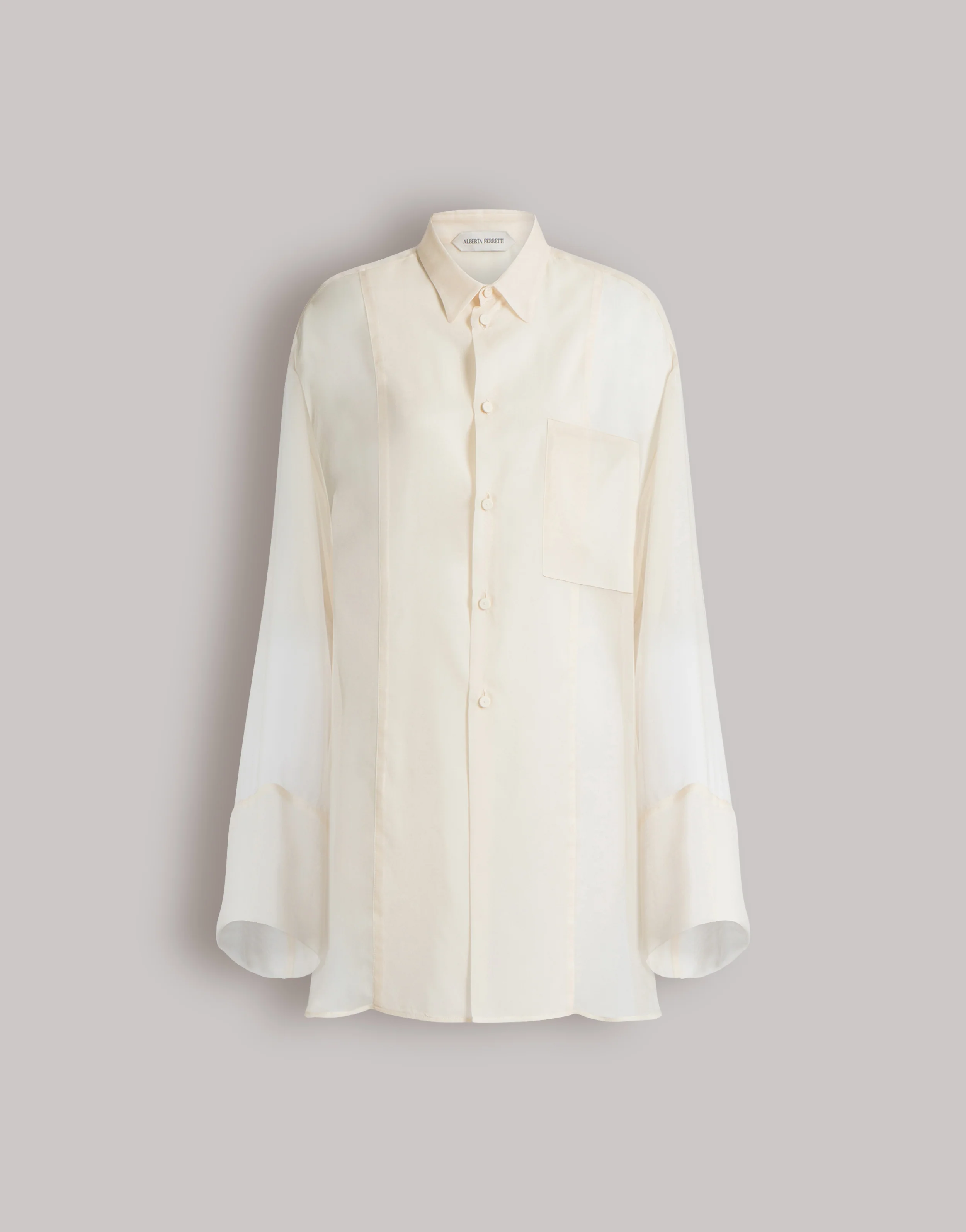 Camicia in chiffon trasparente