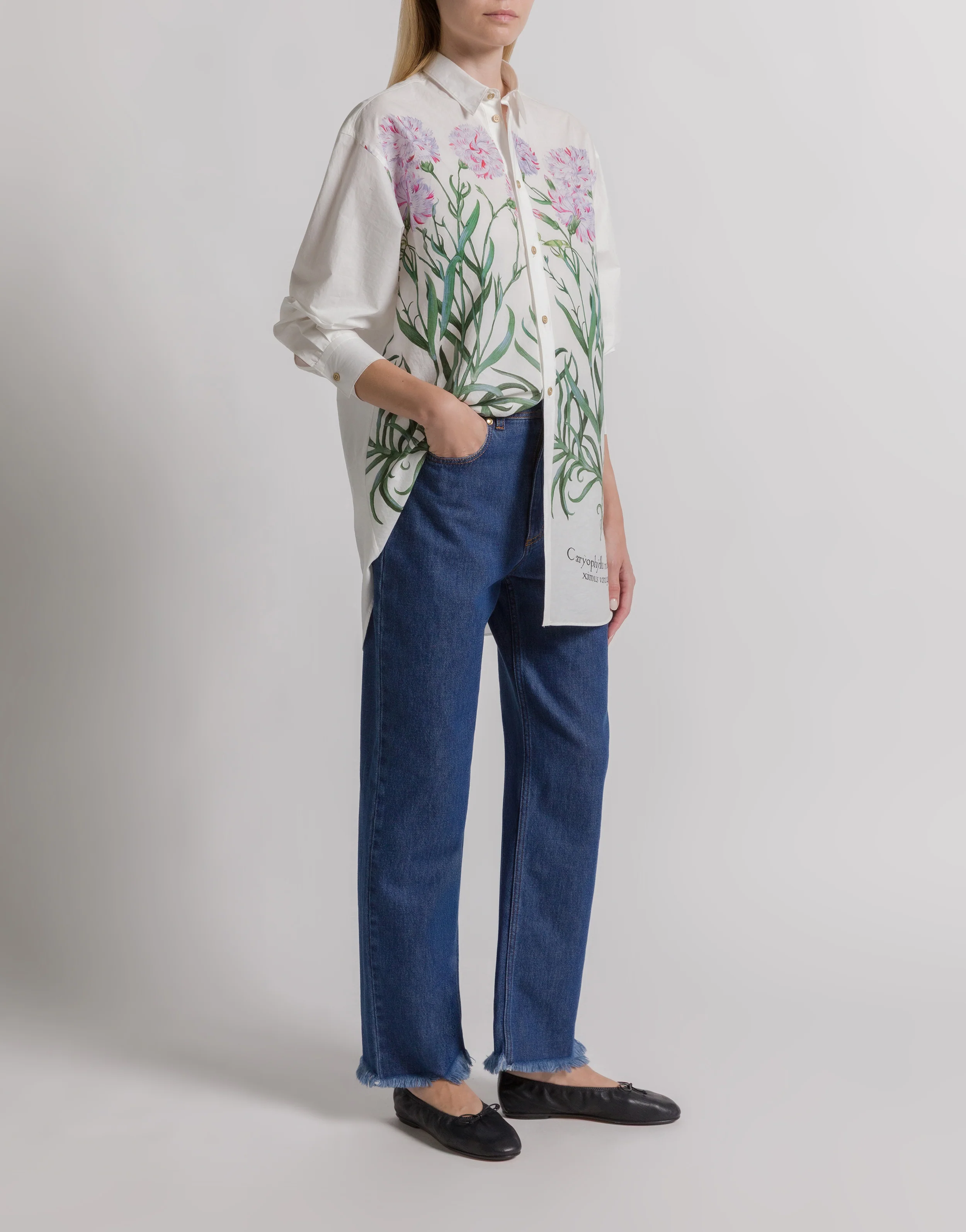 Camicia in cotone con stampa Herbarium - Image 2