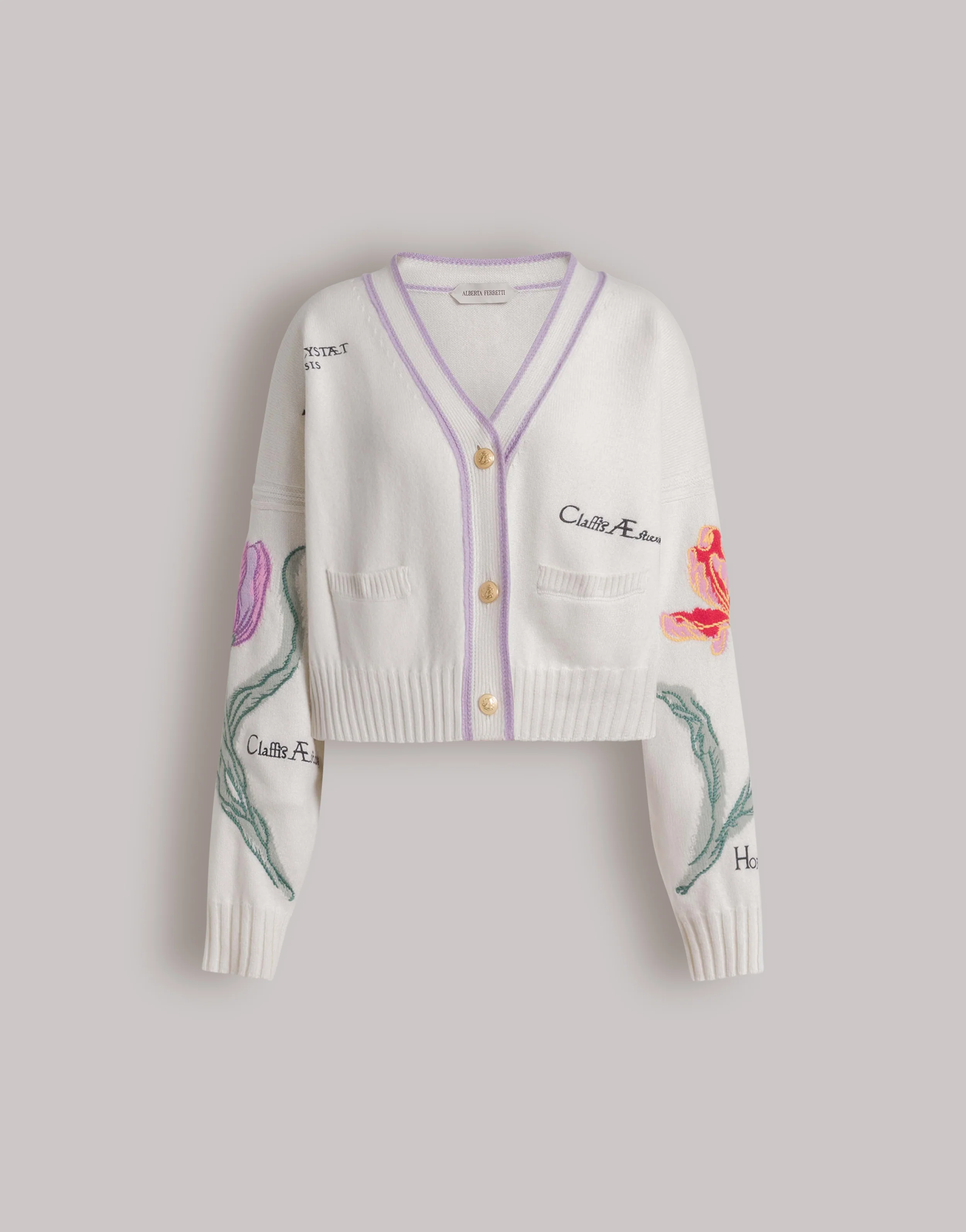 Cardigan ricamato Herbarium
