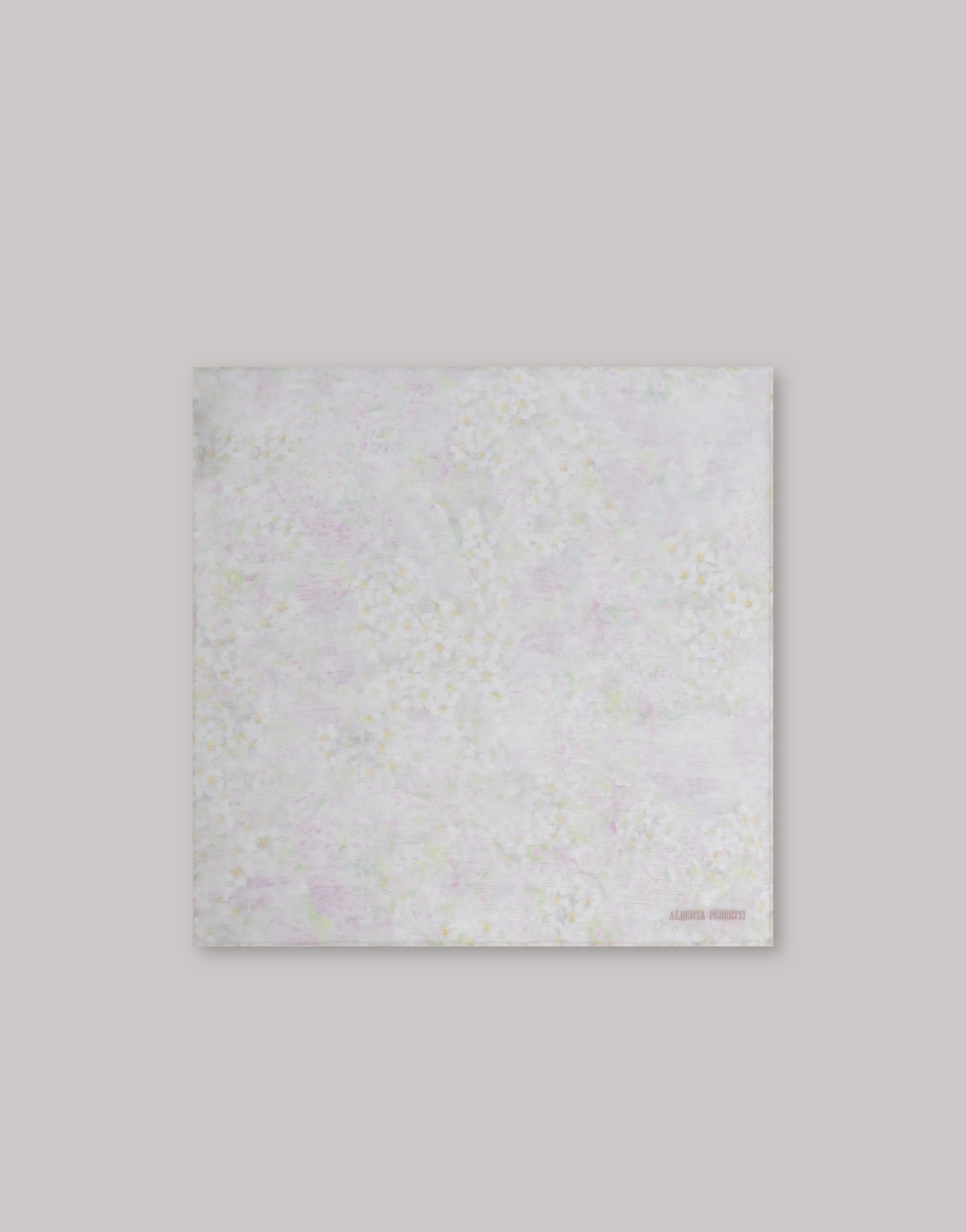 Foulard in chiffon con stampa a petali