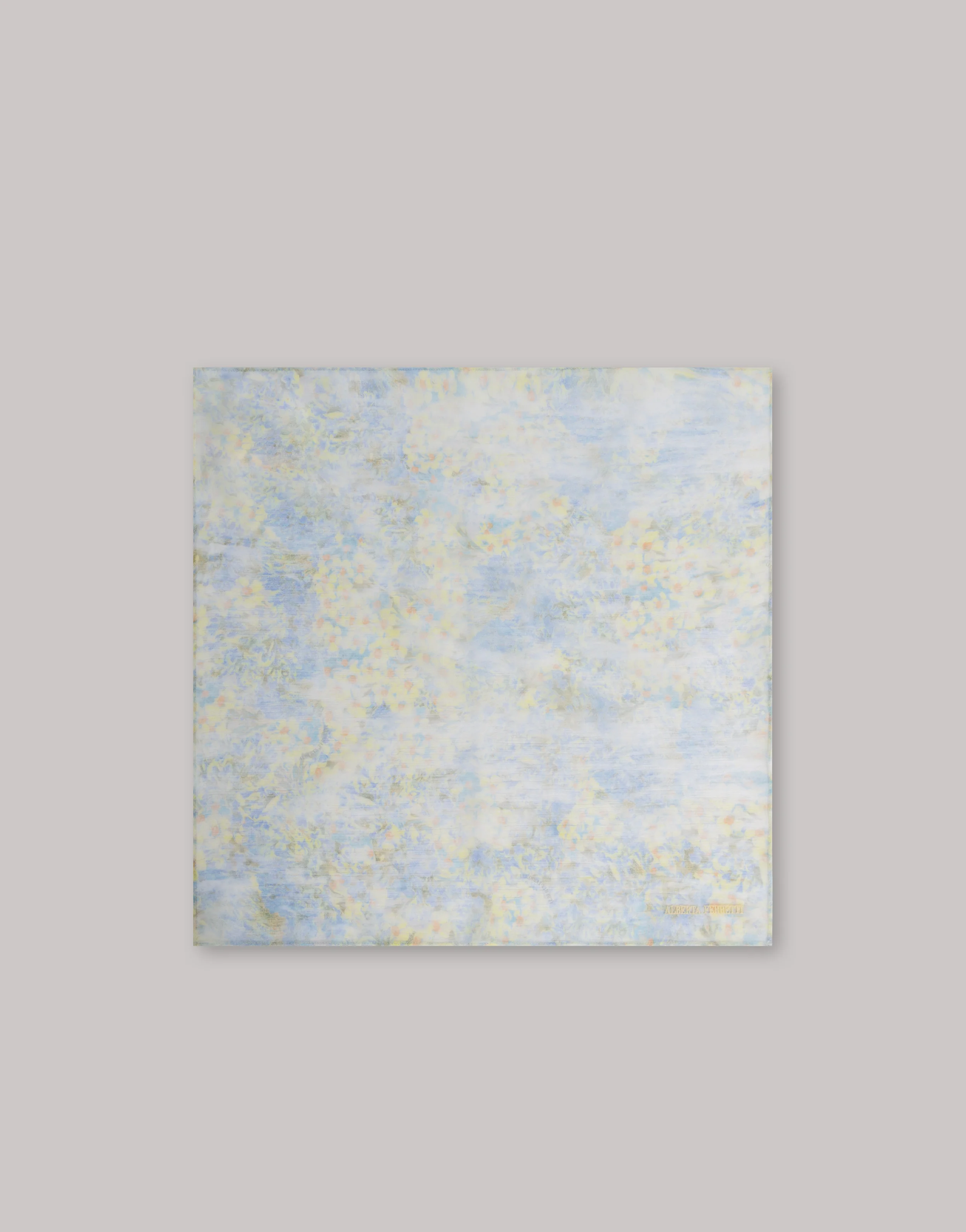 Foulard in chiffon con stampa a petali