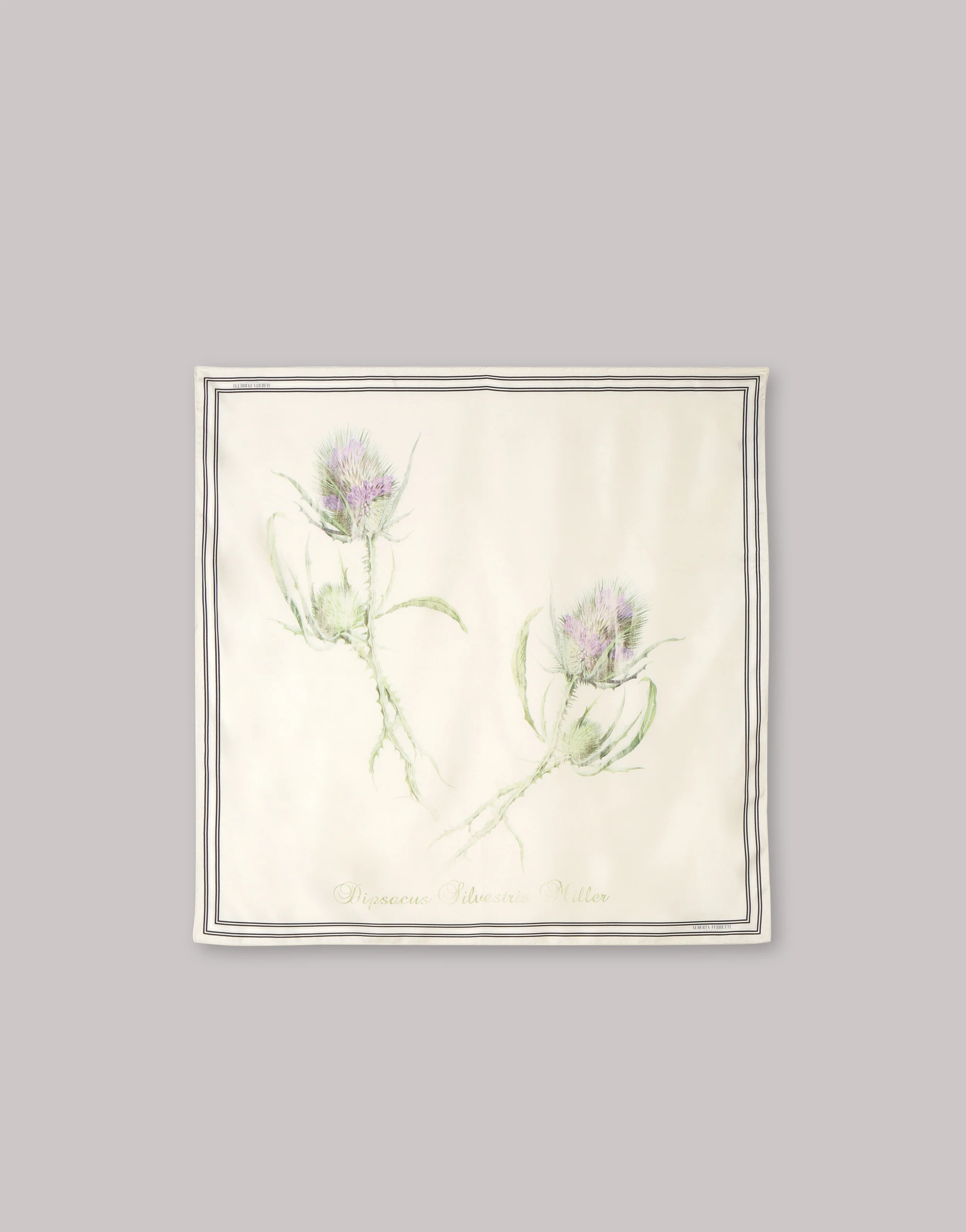 Foulard in seta con stampa a cardo