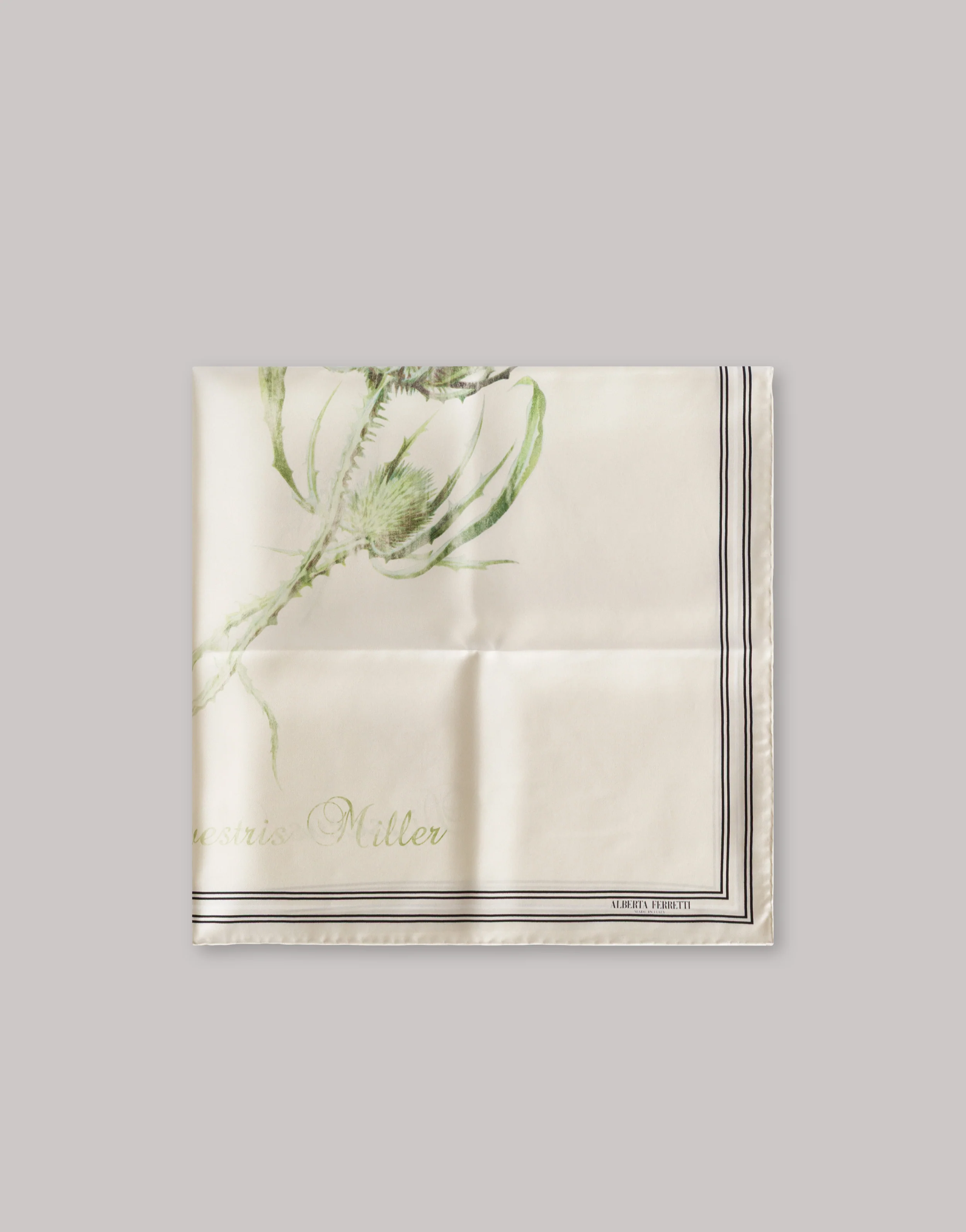 Foulard in seta con stampa a cardo - Image 4