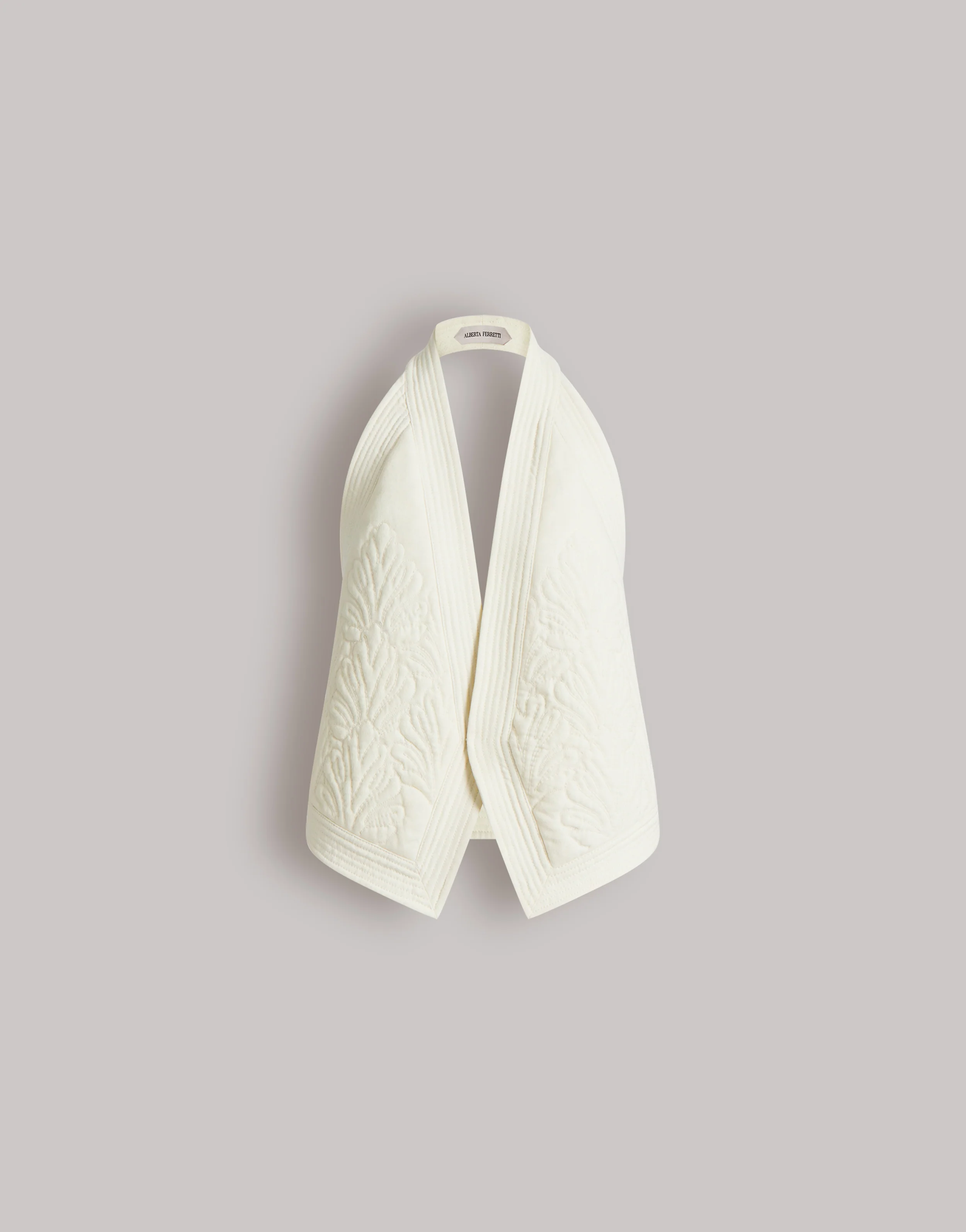 Gilet ricamato con schiena scoperta