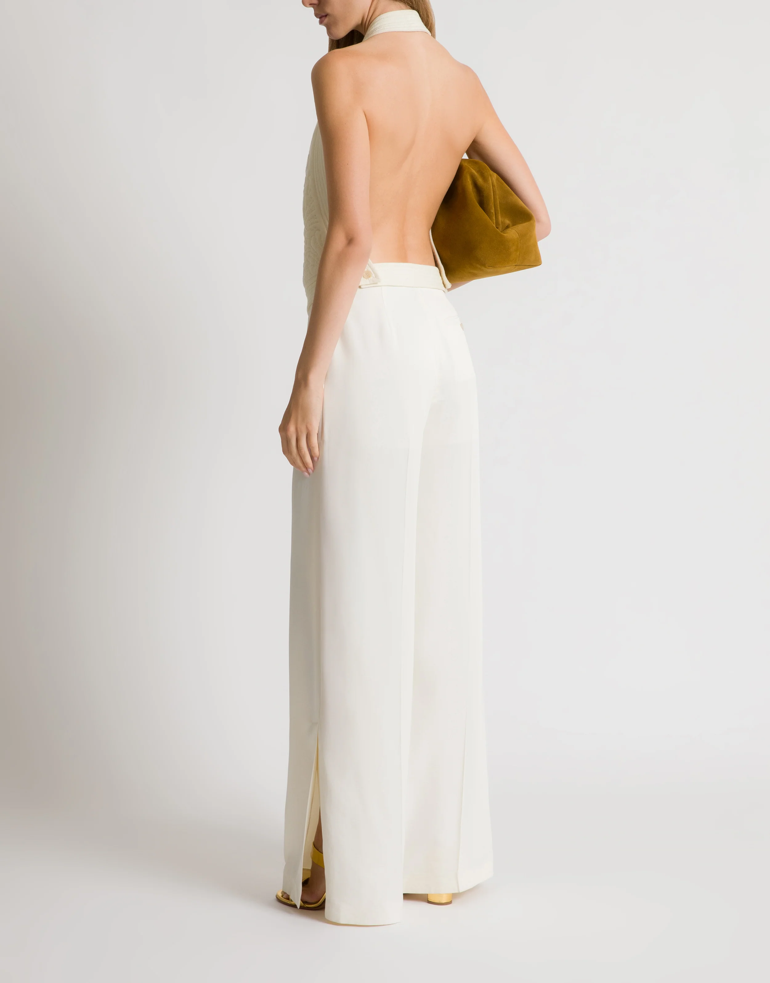 Gilet ricamato con schiena scoperta - Image 3