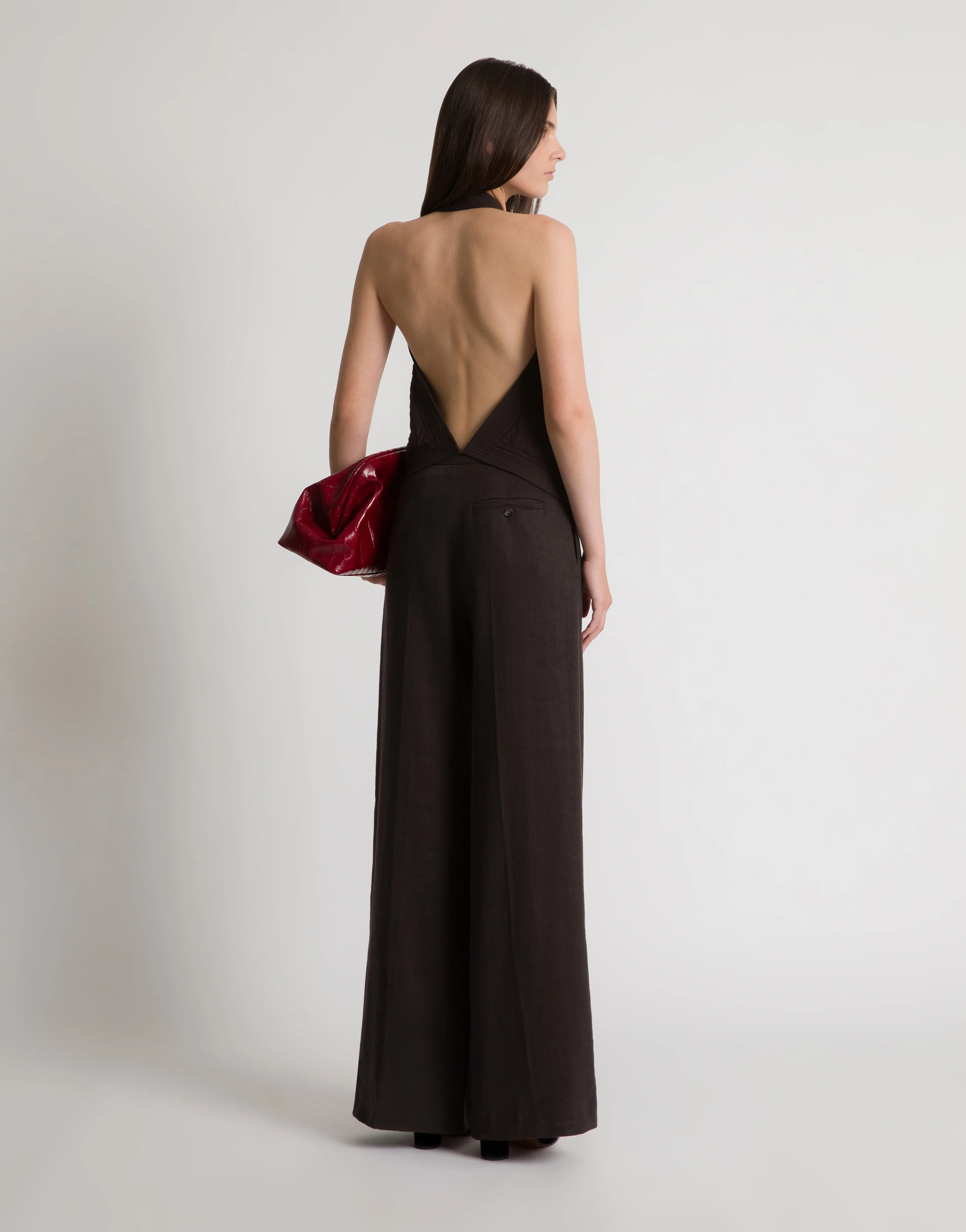 Gilet ricamato con schiena scoperta - Image 3