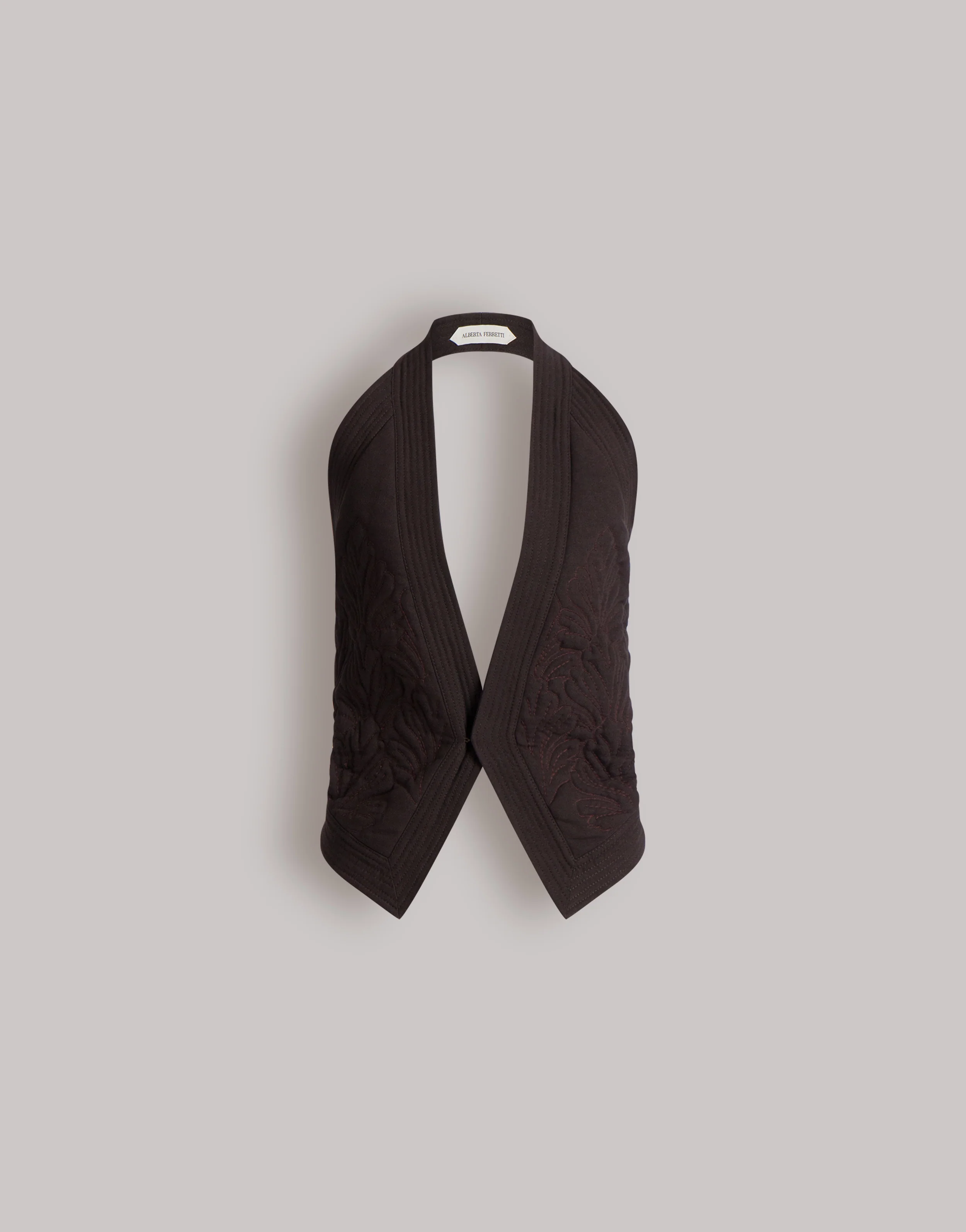 Gilet ricamato con schiena scoperta - Image 4