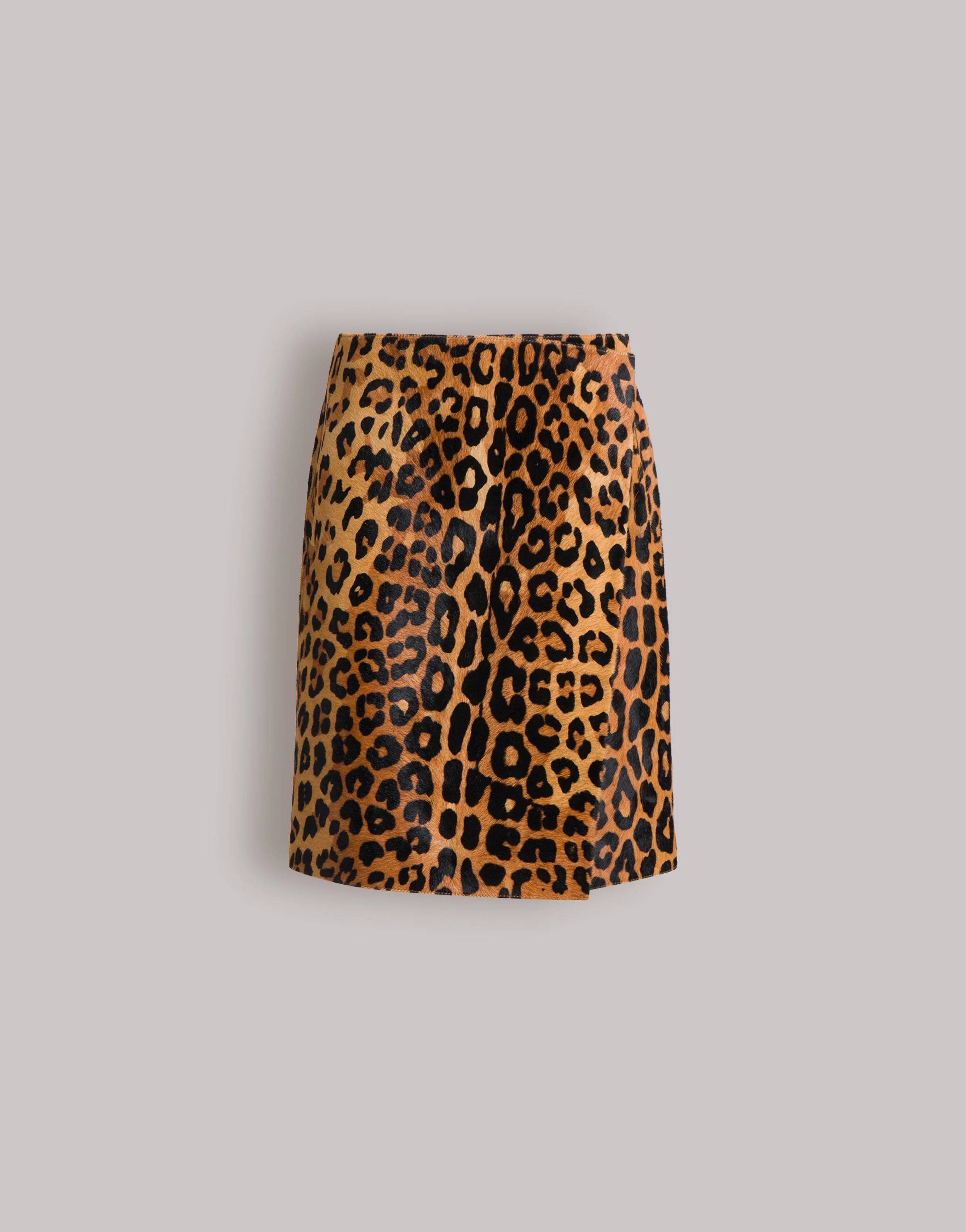 Gonna in pelle cavallino stampa leopardo - Image 4