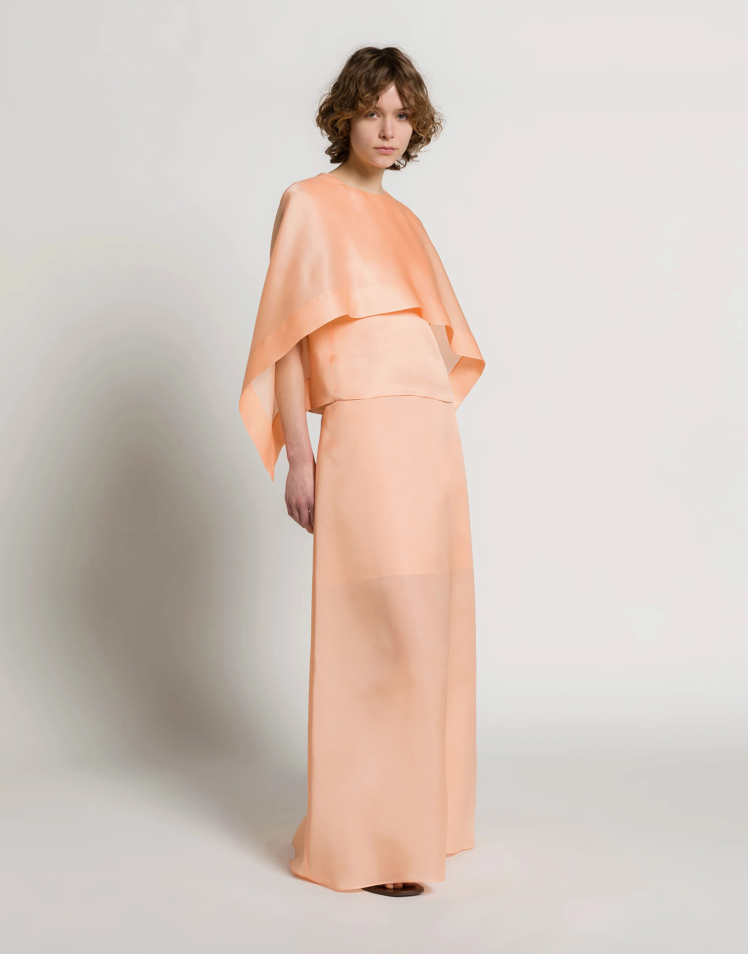 Gonna lunga in organza di seta