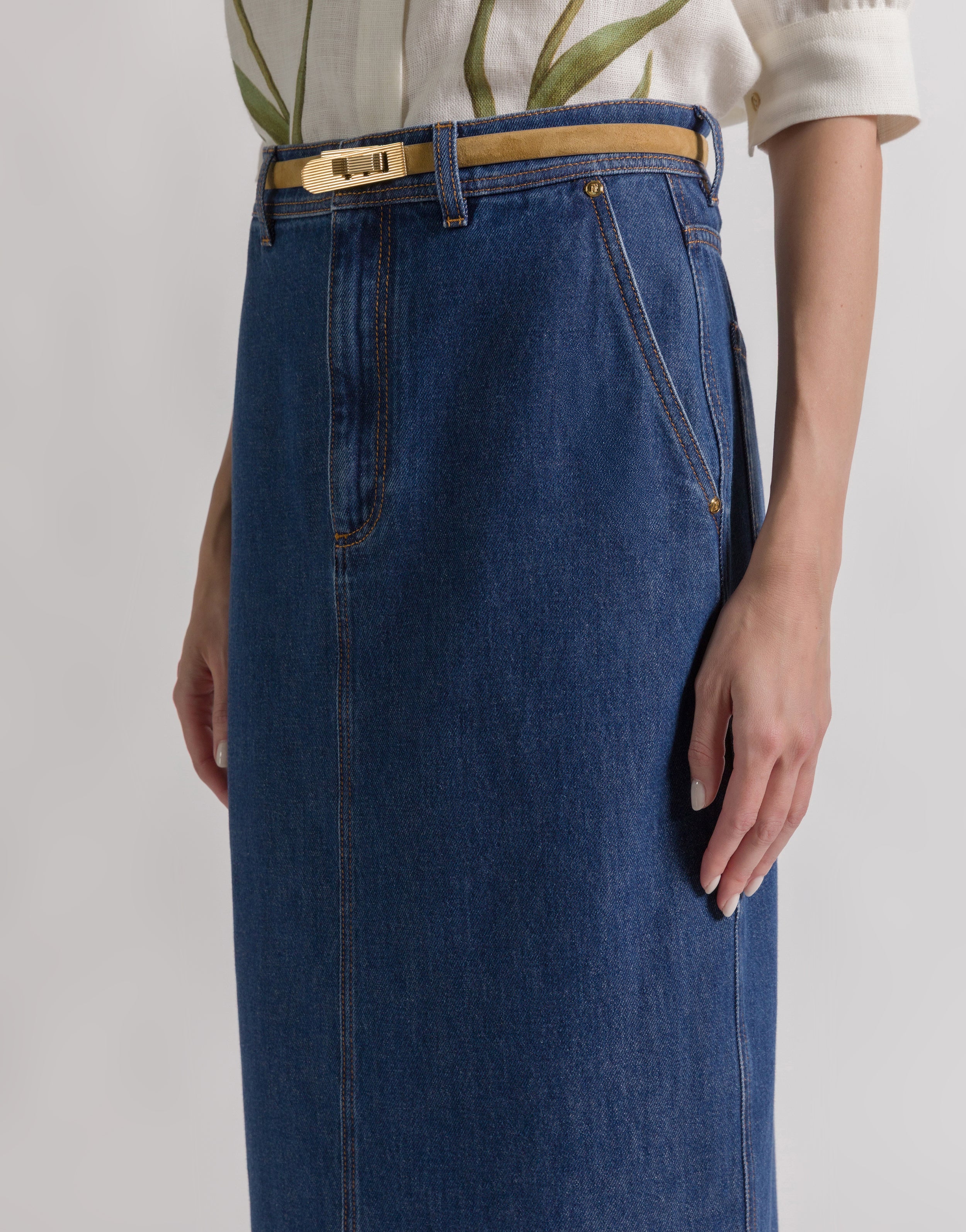 Gonna midi in denim - Image 4