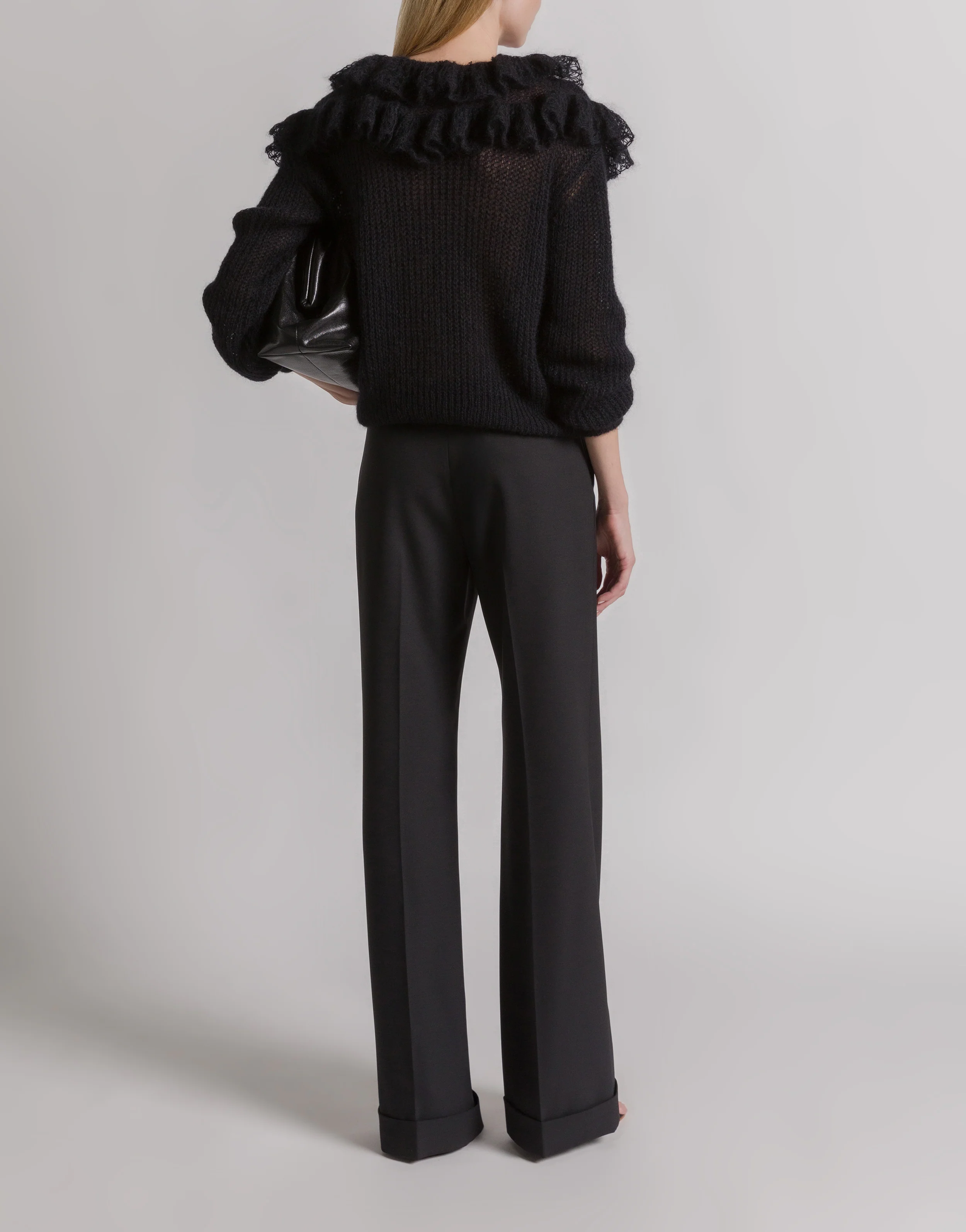 Maglione con volant in lana merino - Image 3