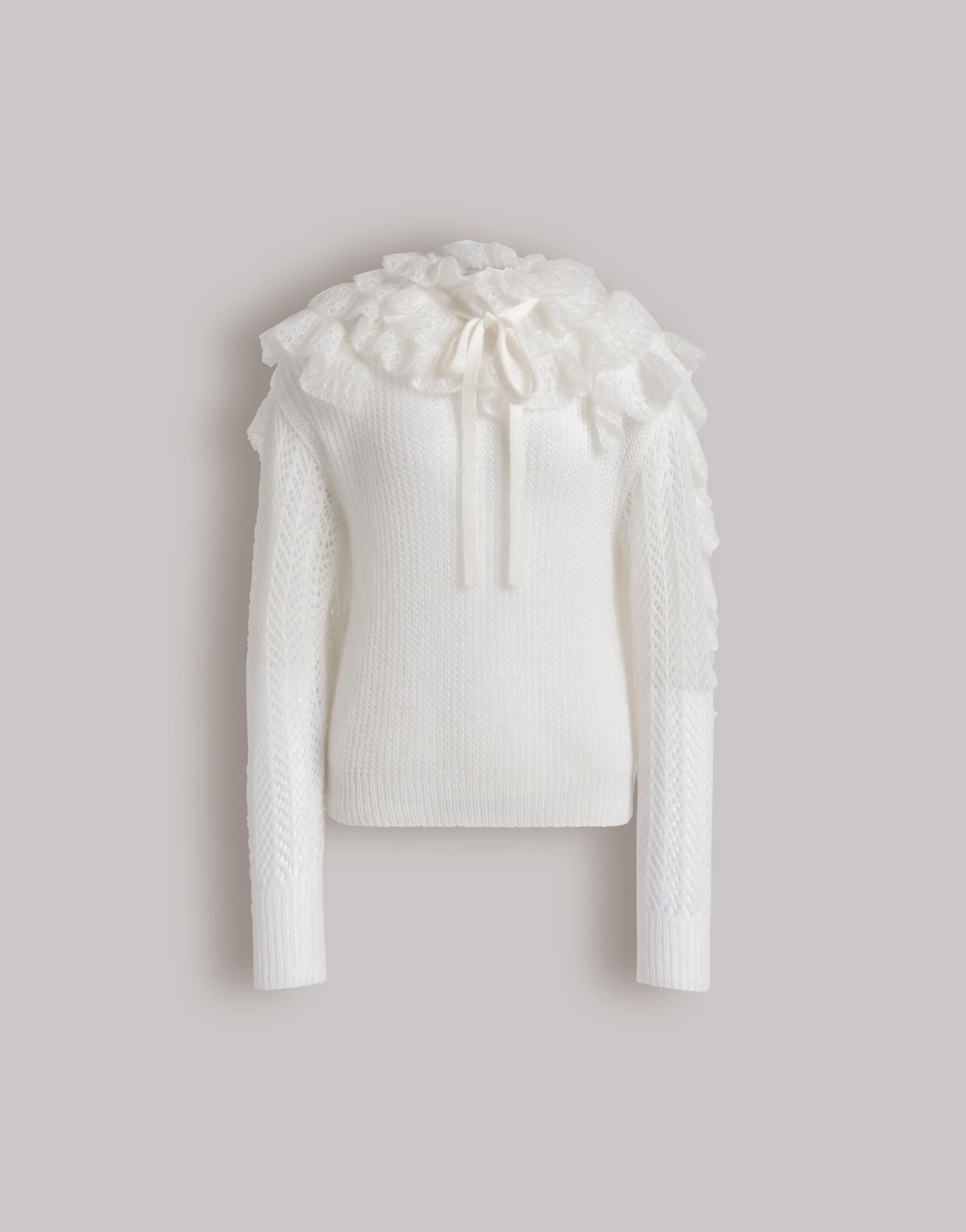 Maglione con volant in mohair