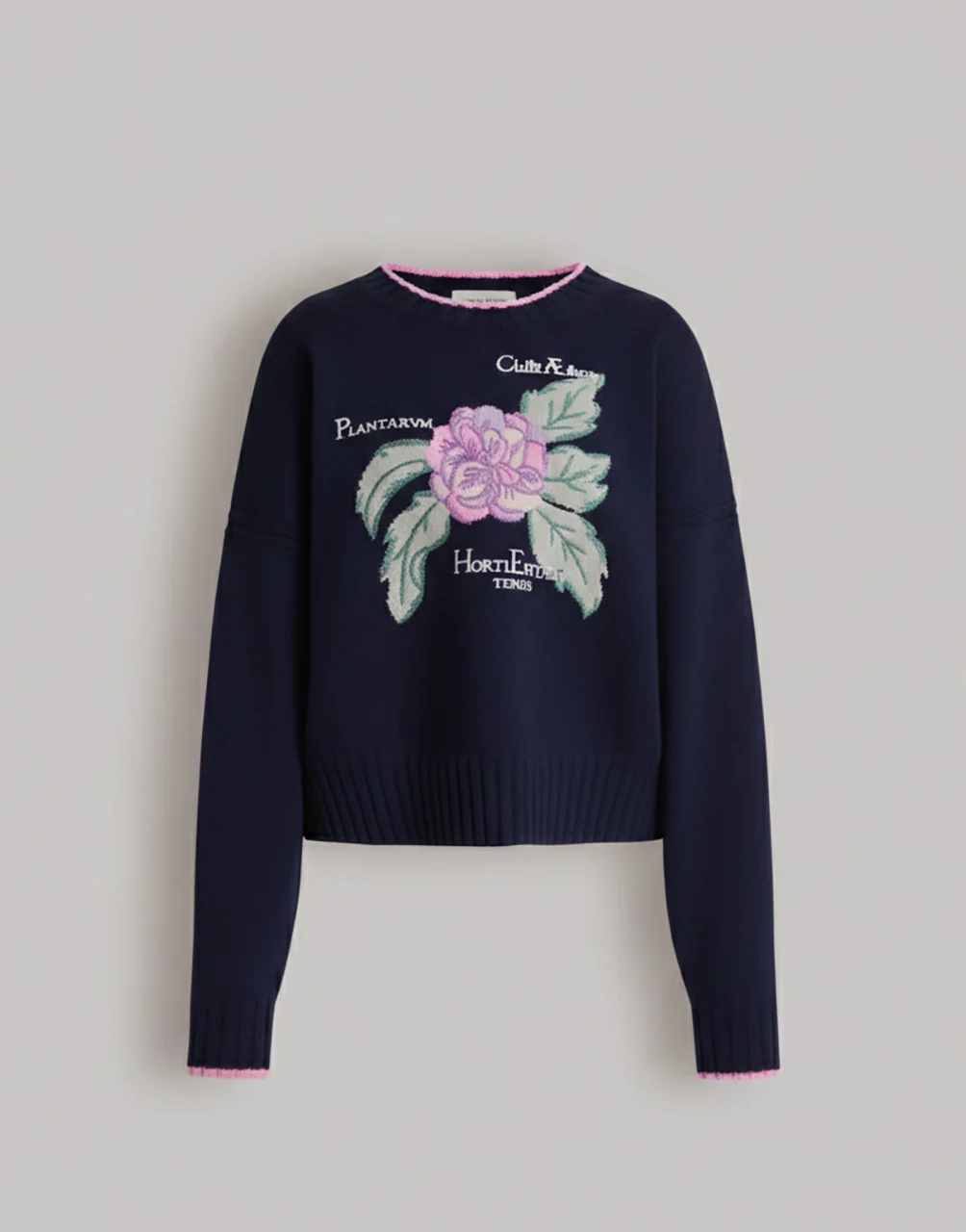 Maglione in cashmere ricamato Herbarium