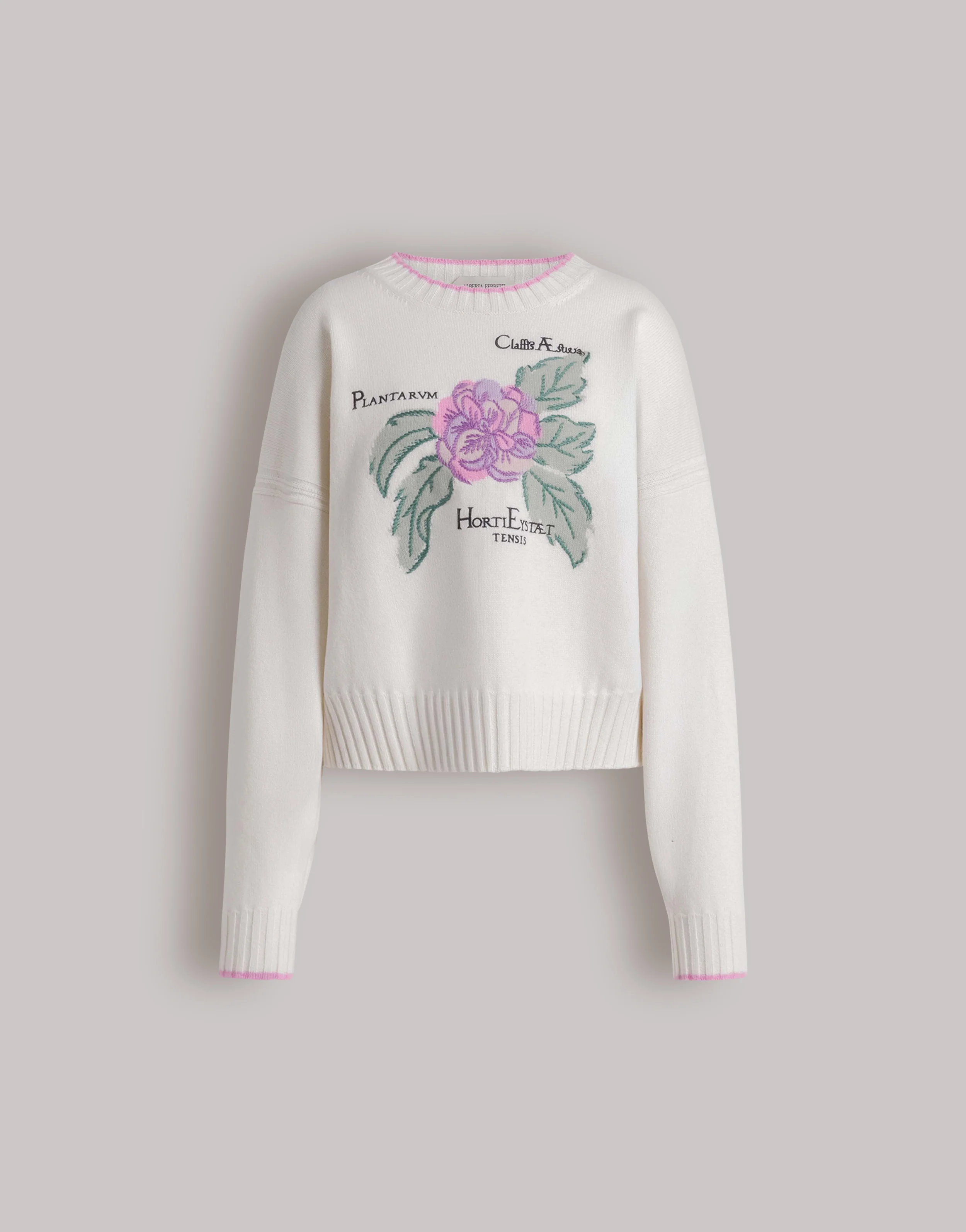 Maglione in cashmere ricamato Herbarium