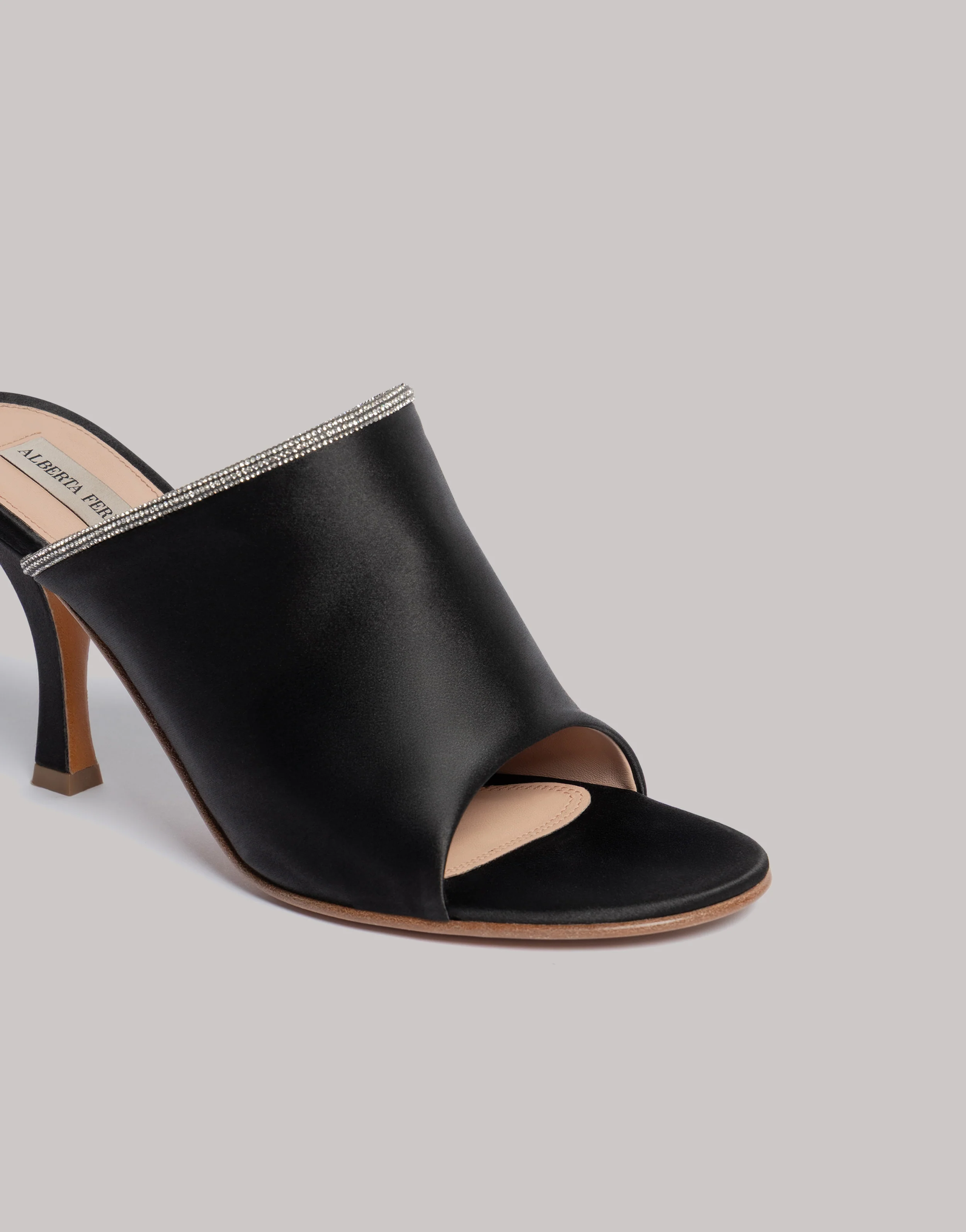 Mules in raso con finiture in strass - Image 3