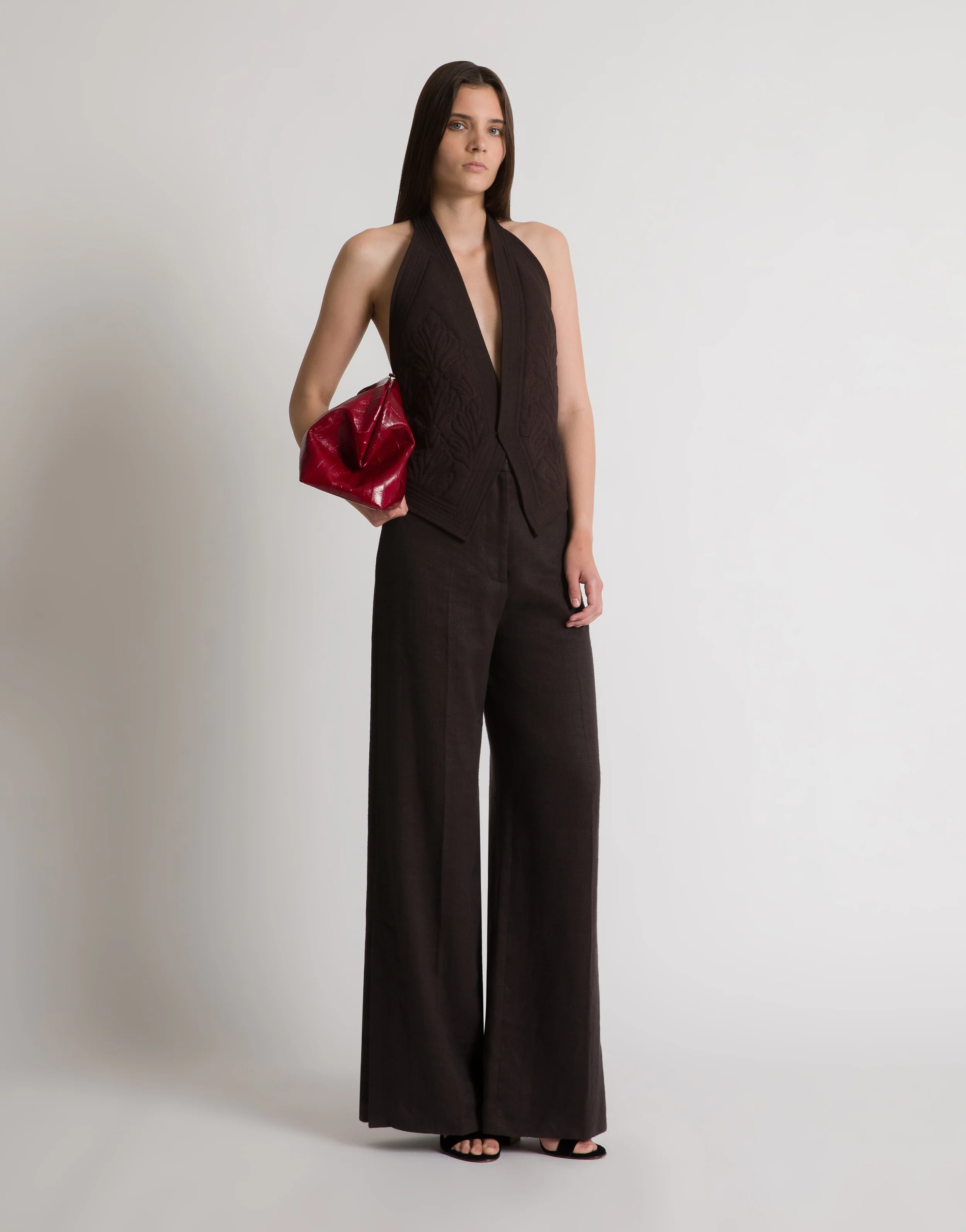 Pantaloni ampi in lino e cotone - Image 2