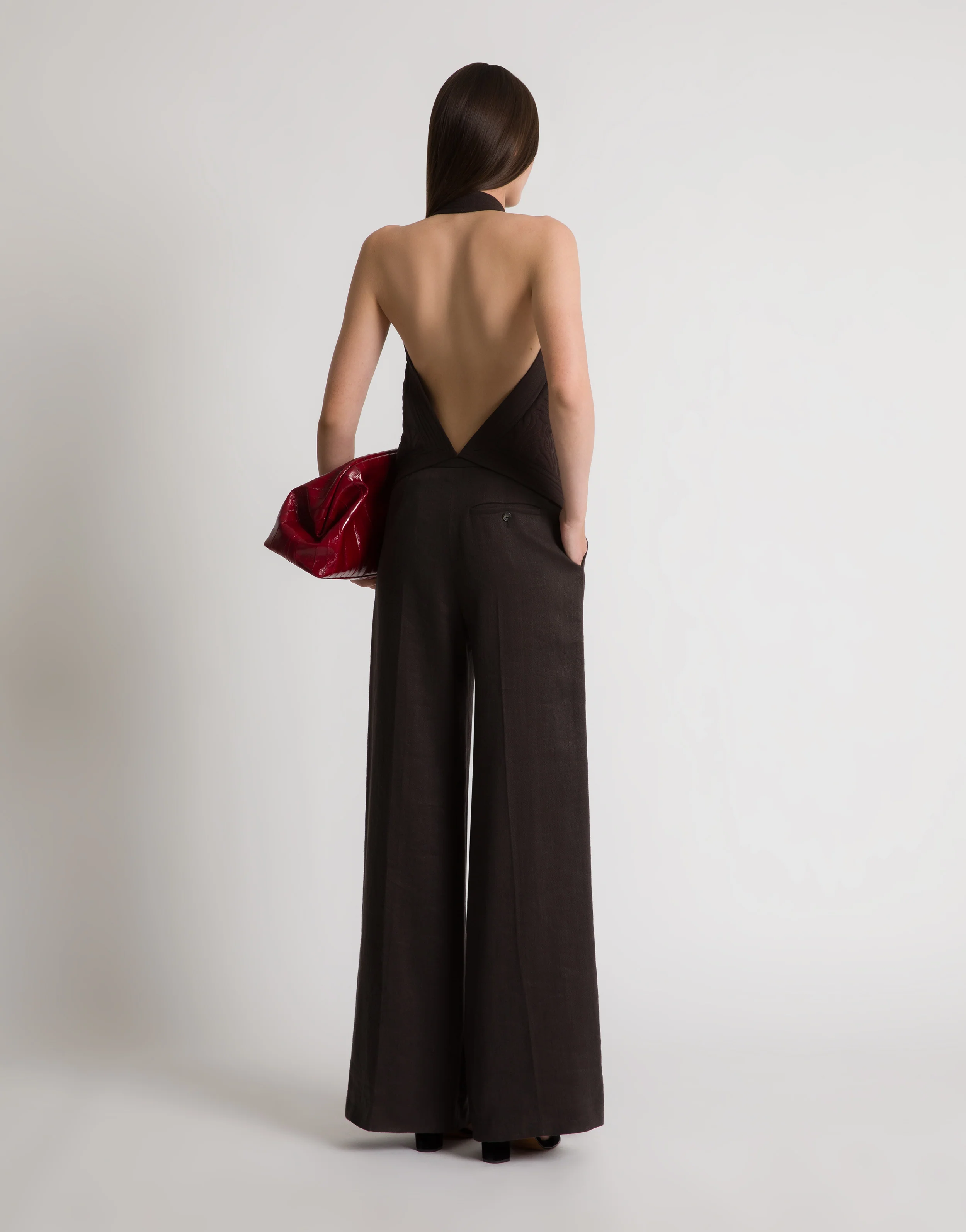 Pantaloni ampi in lino e cotone - Image 3
