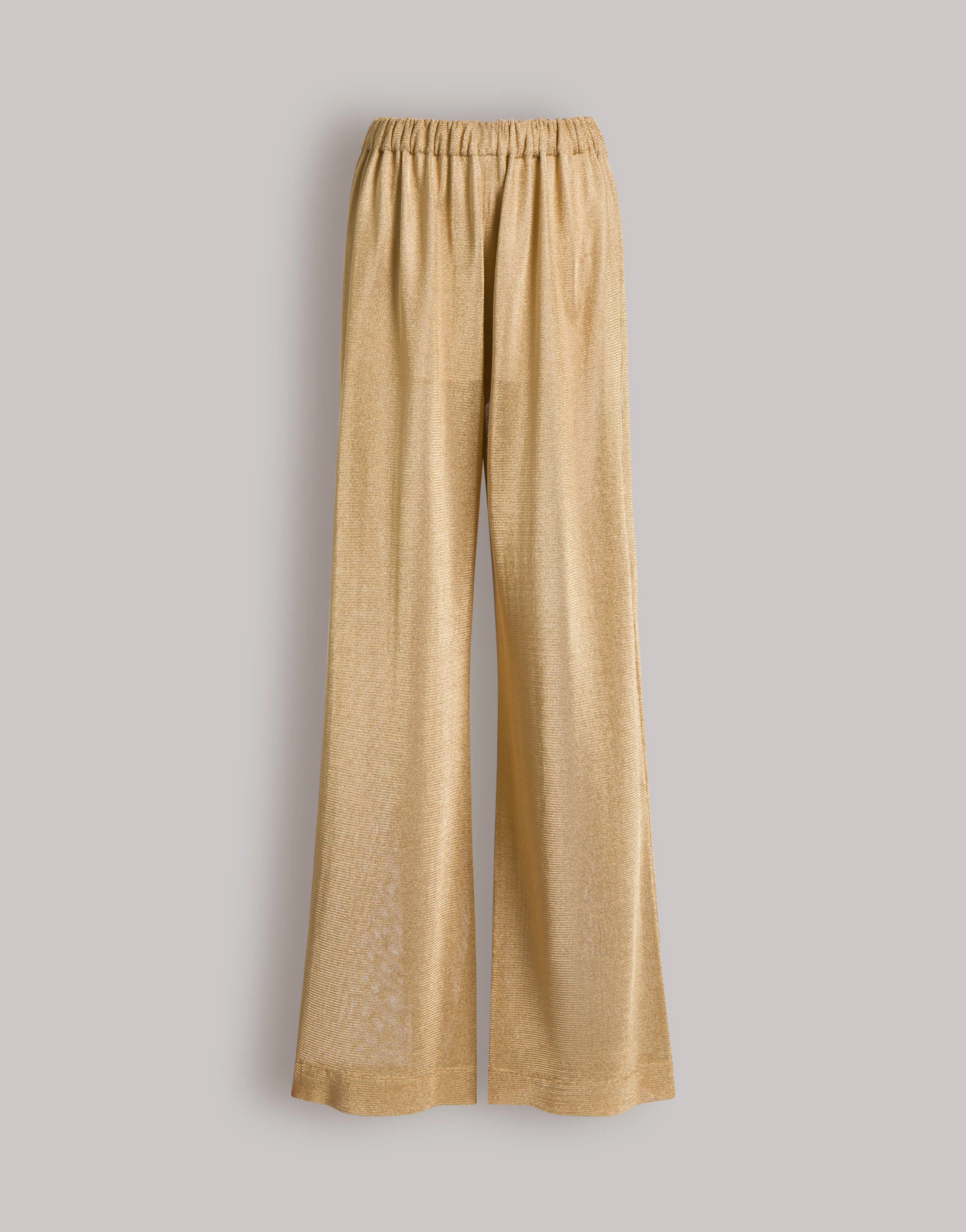 Pantaloni ampi in rete di lurex oro 