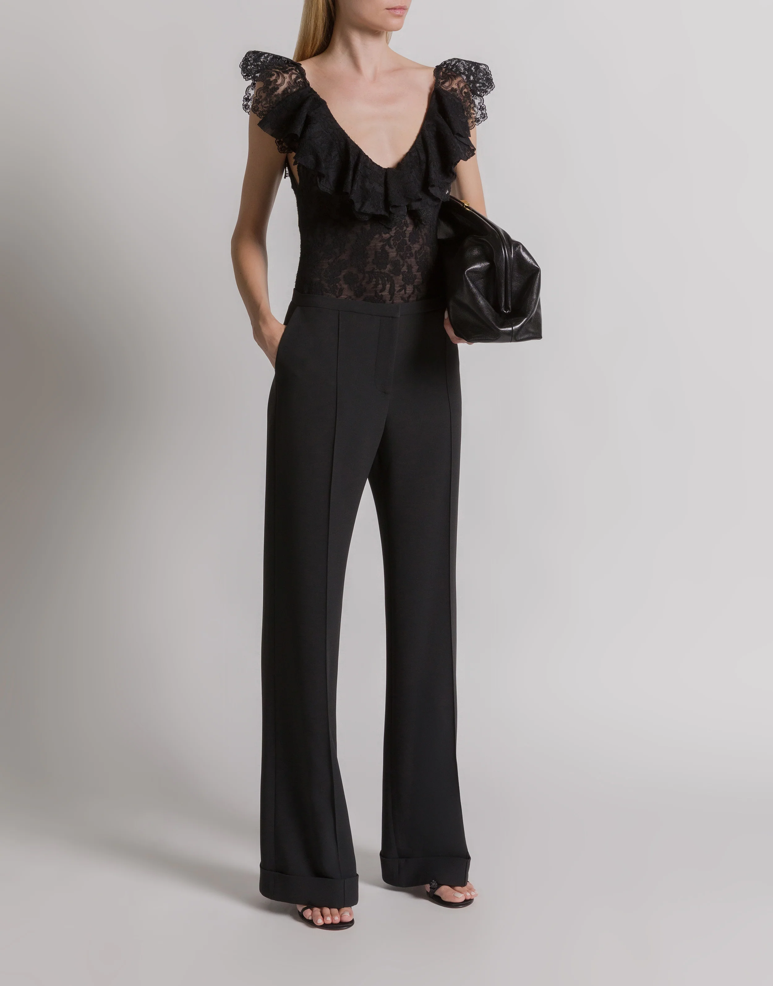 Pantaloni bootcut in lana Tropical - Image 2