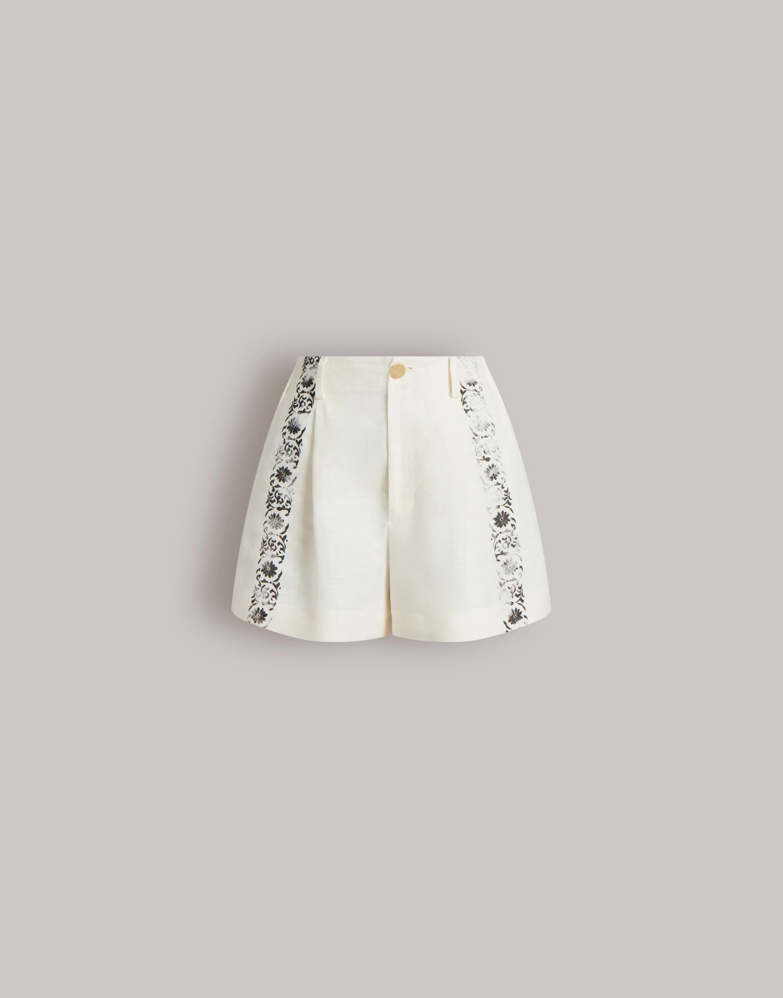 Pantaloni corti in lino stampato