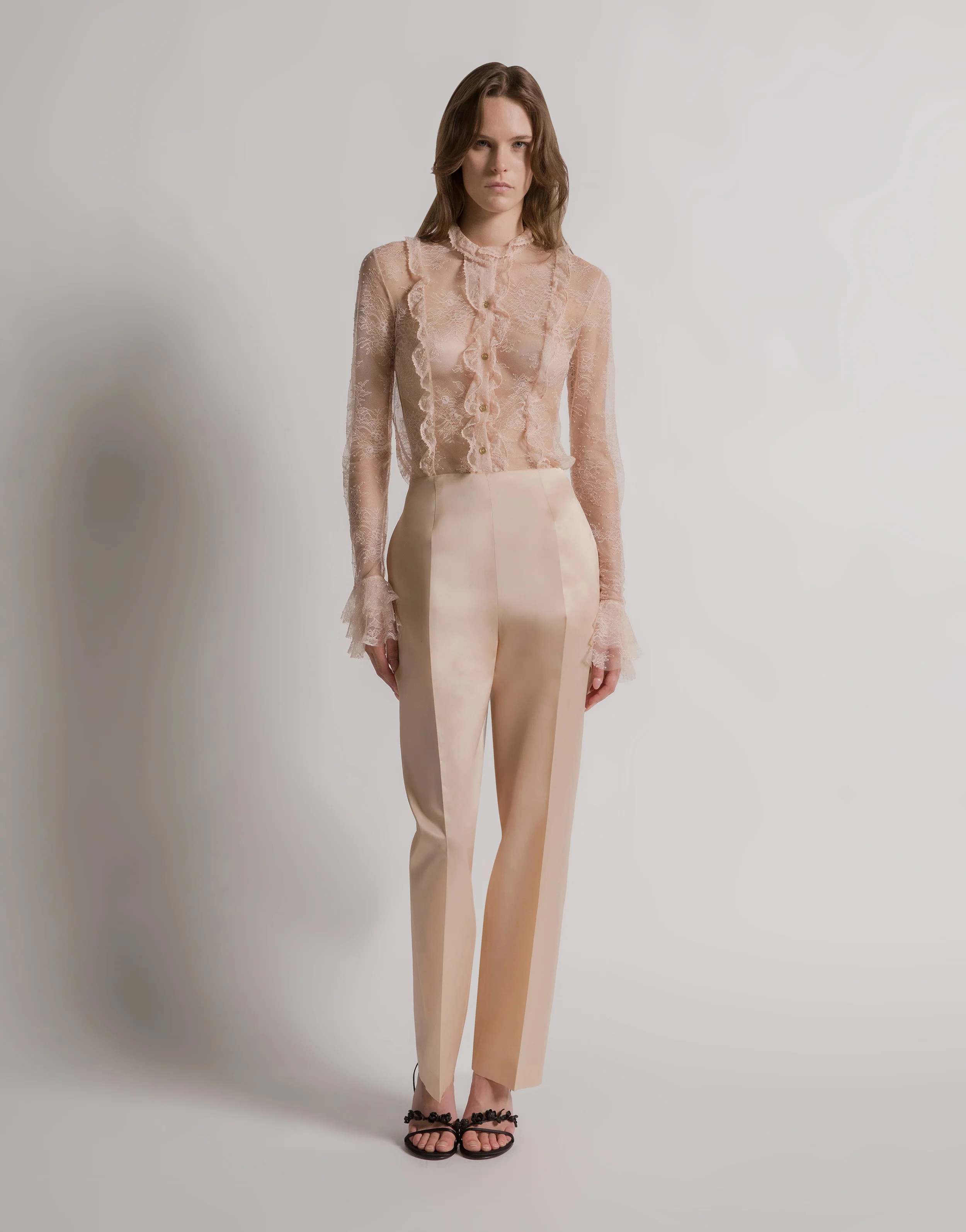 Pantaloni da abito in organza di seta