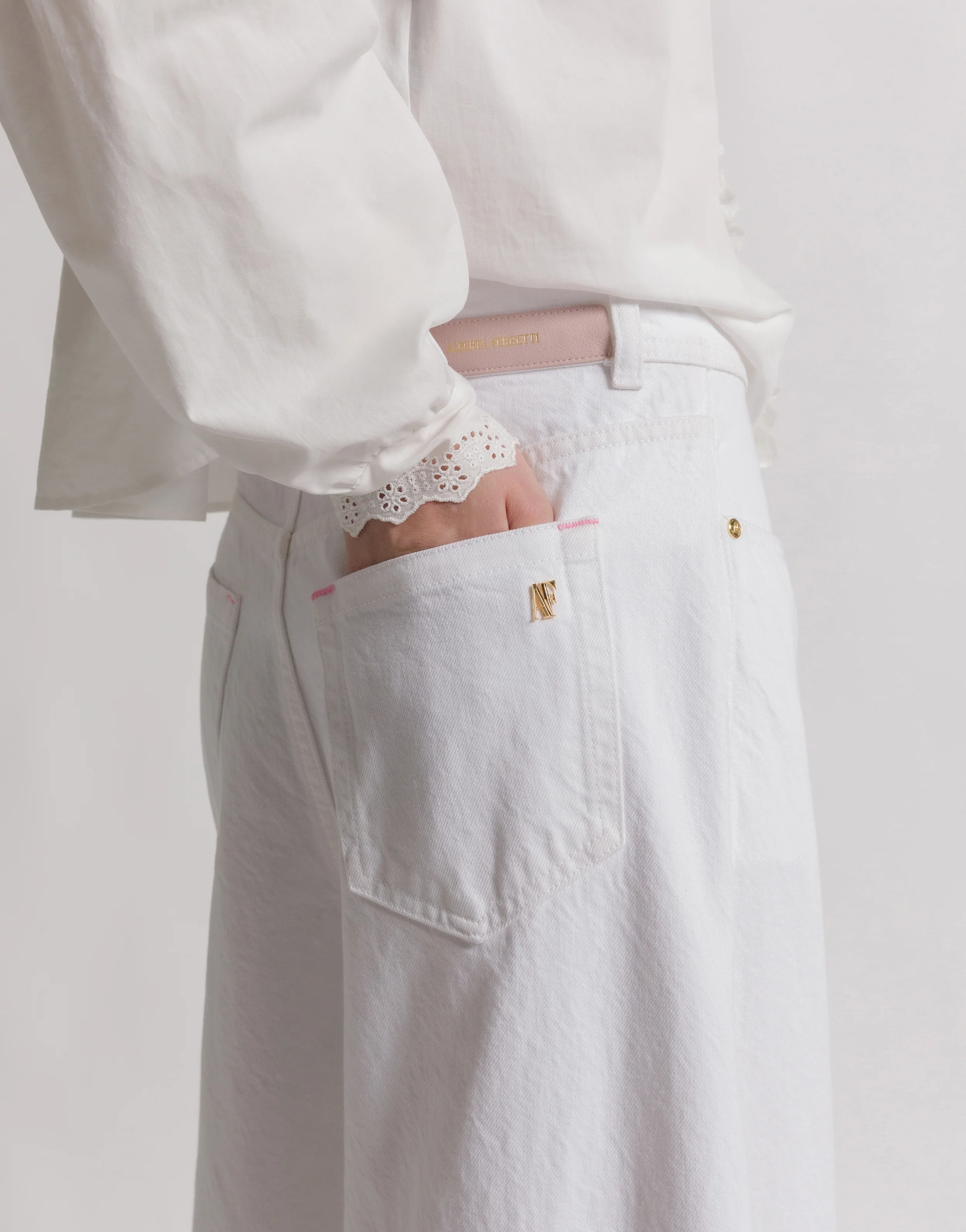 Pantaloni in denim a gamba larga - Image 3