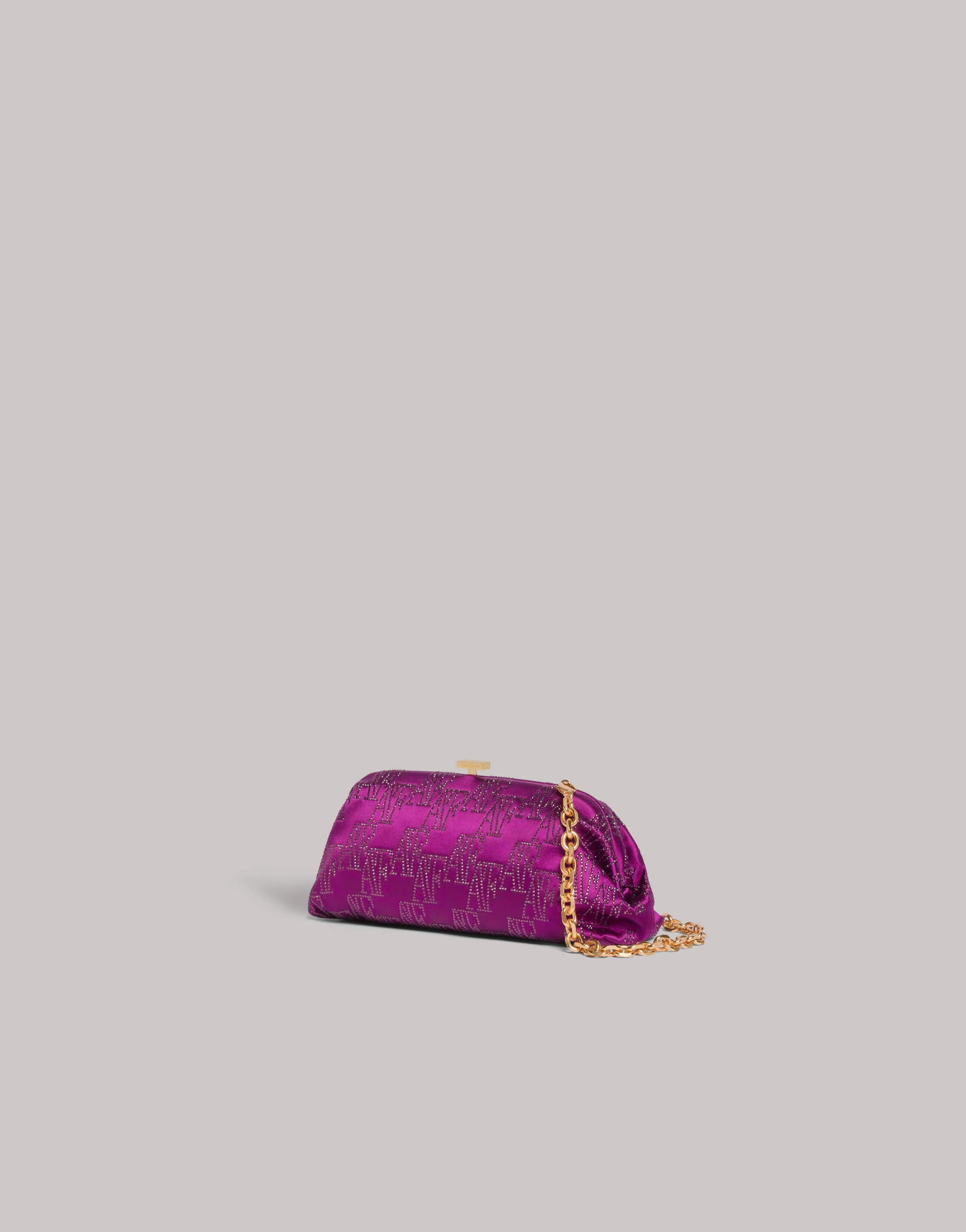 Pochette in raso con monogram AF in strass - Image 2