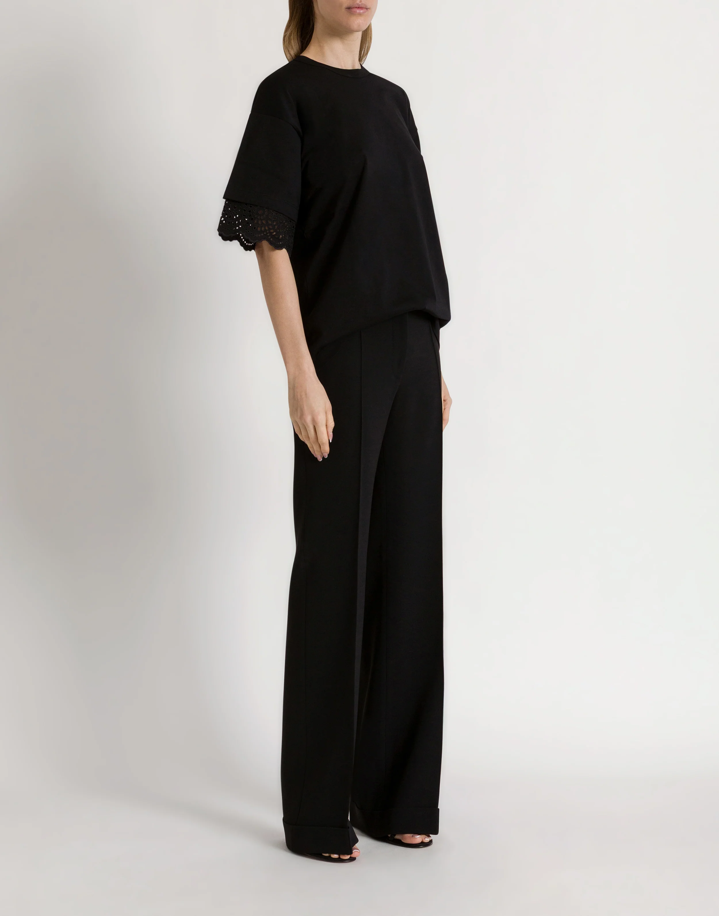 T-shirt con maniche in pizzo San Gallo - Image 2