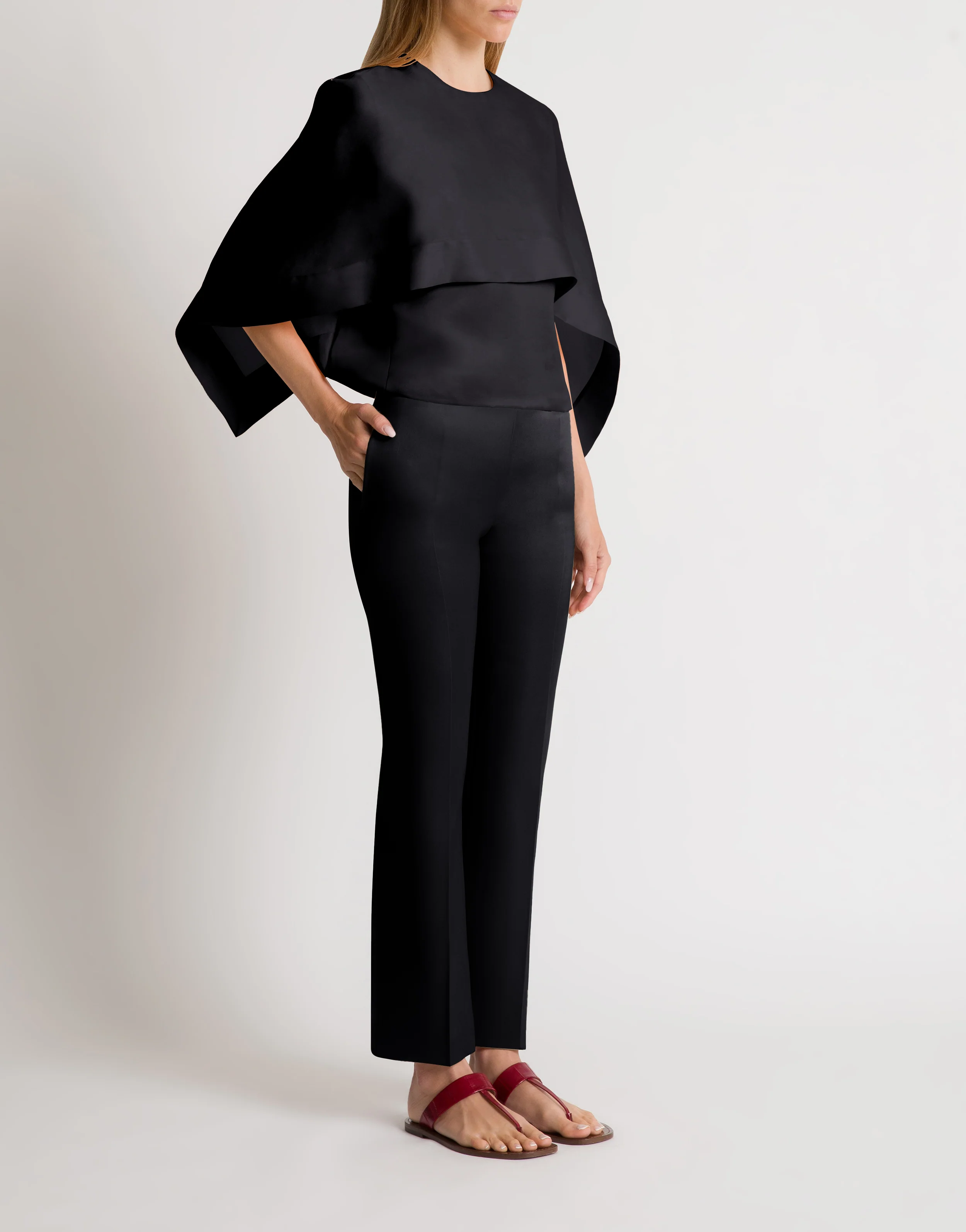 Top cappa in organza di seta - Image 2