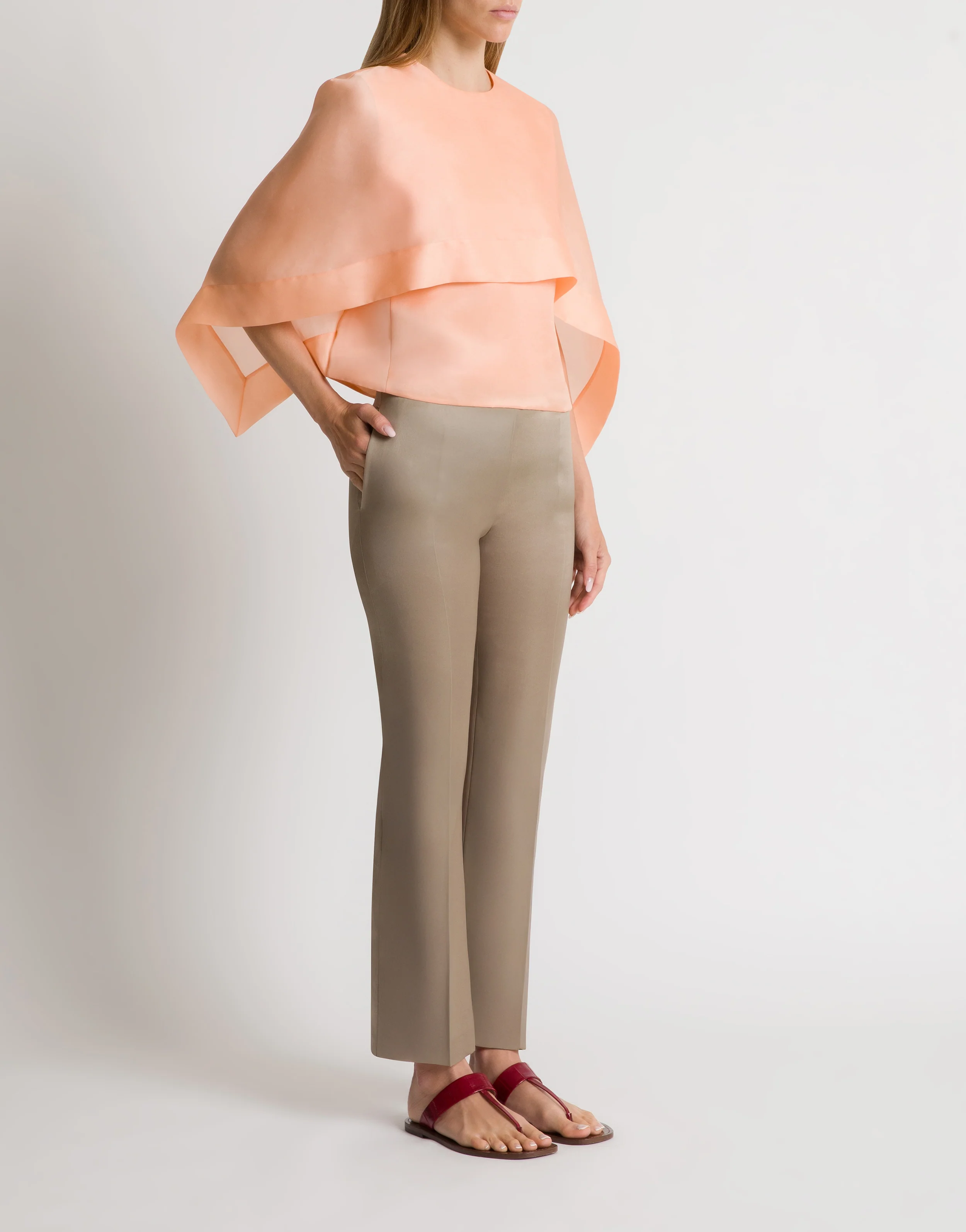 Top cappa in organza di seta - Image 2
