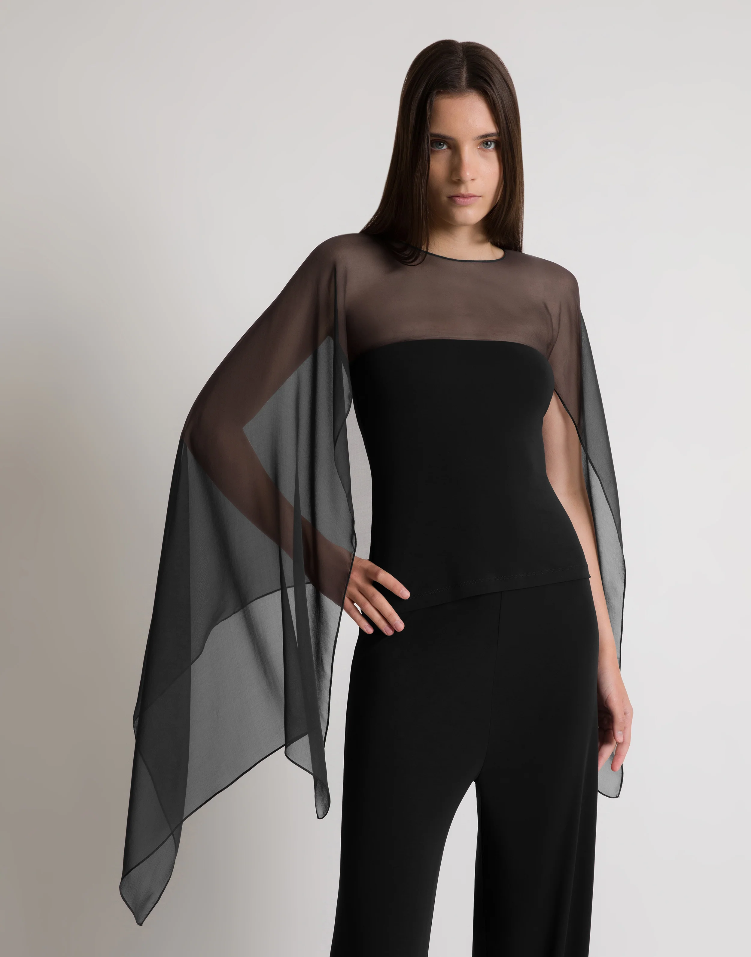 Top con maniche in chiffon - Image 4