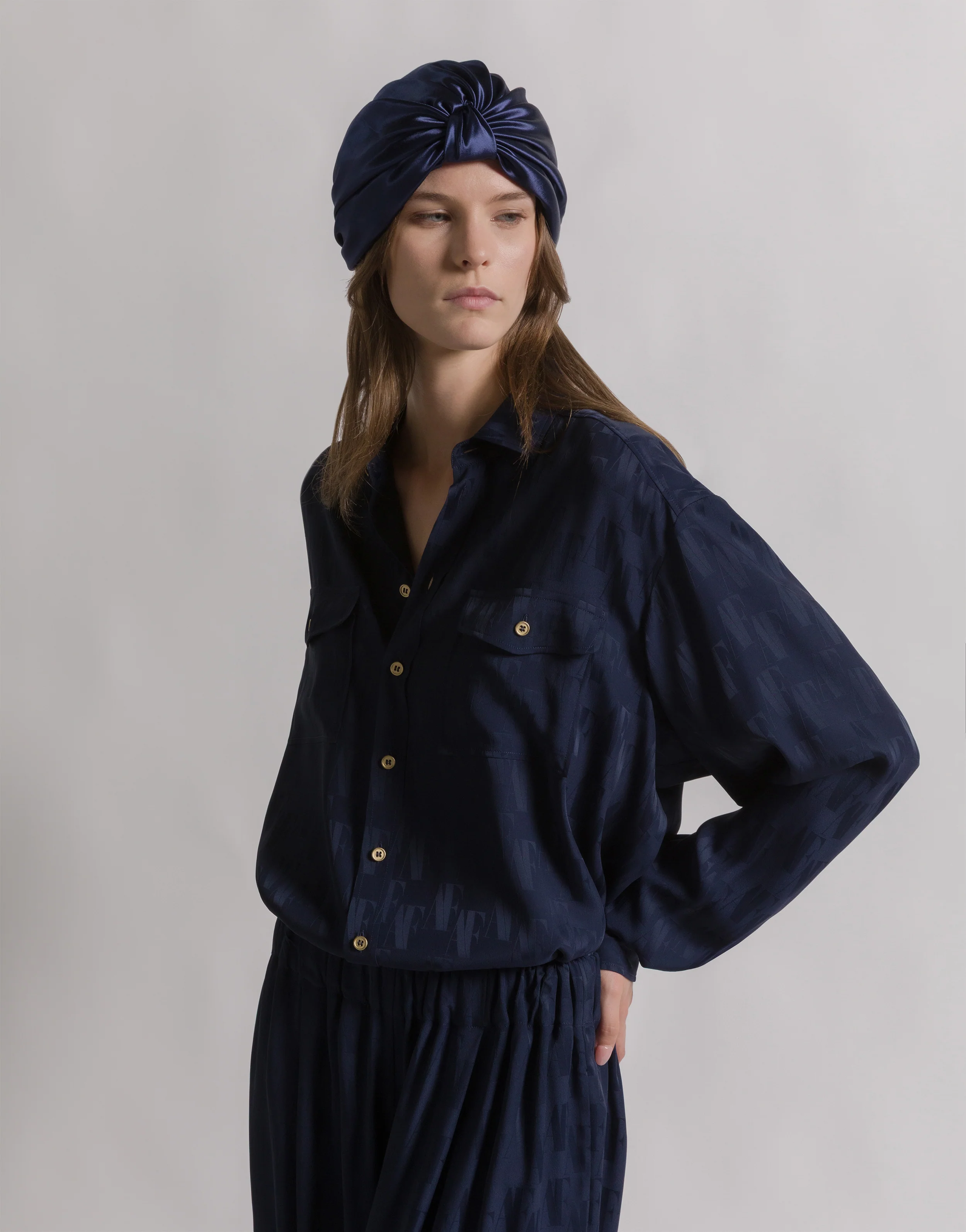 Turbante in raso lucido